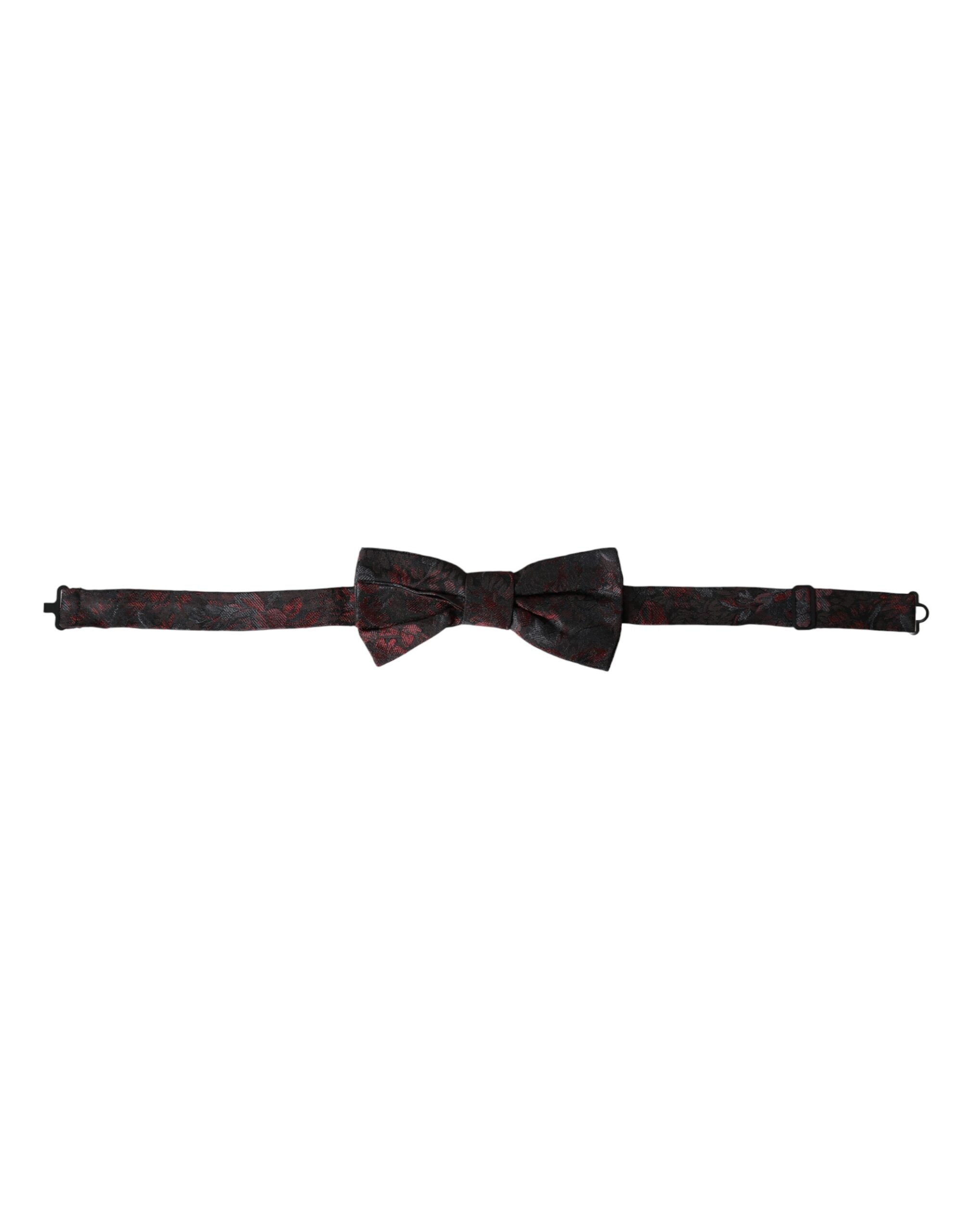 Dolce & Gabbana Dark Gray Floral Adjustable Neck Men Bow Men's Tie