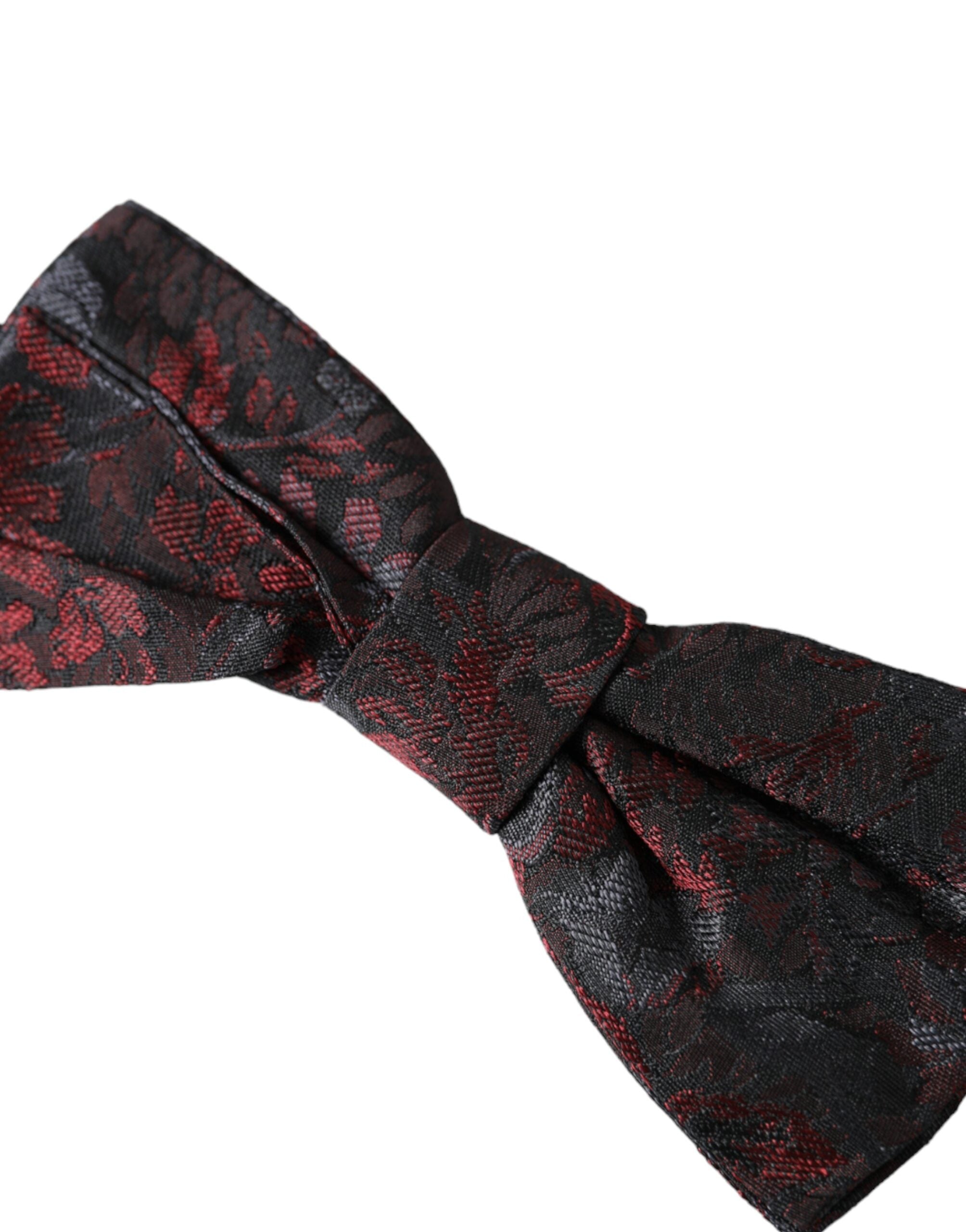 Dolce & Gabbana Dark Gray Floral Adjustable Neck Men Bow Men's Tie