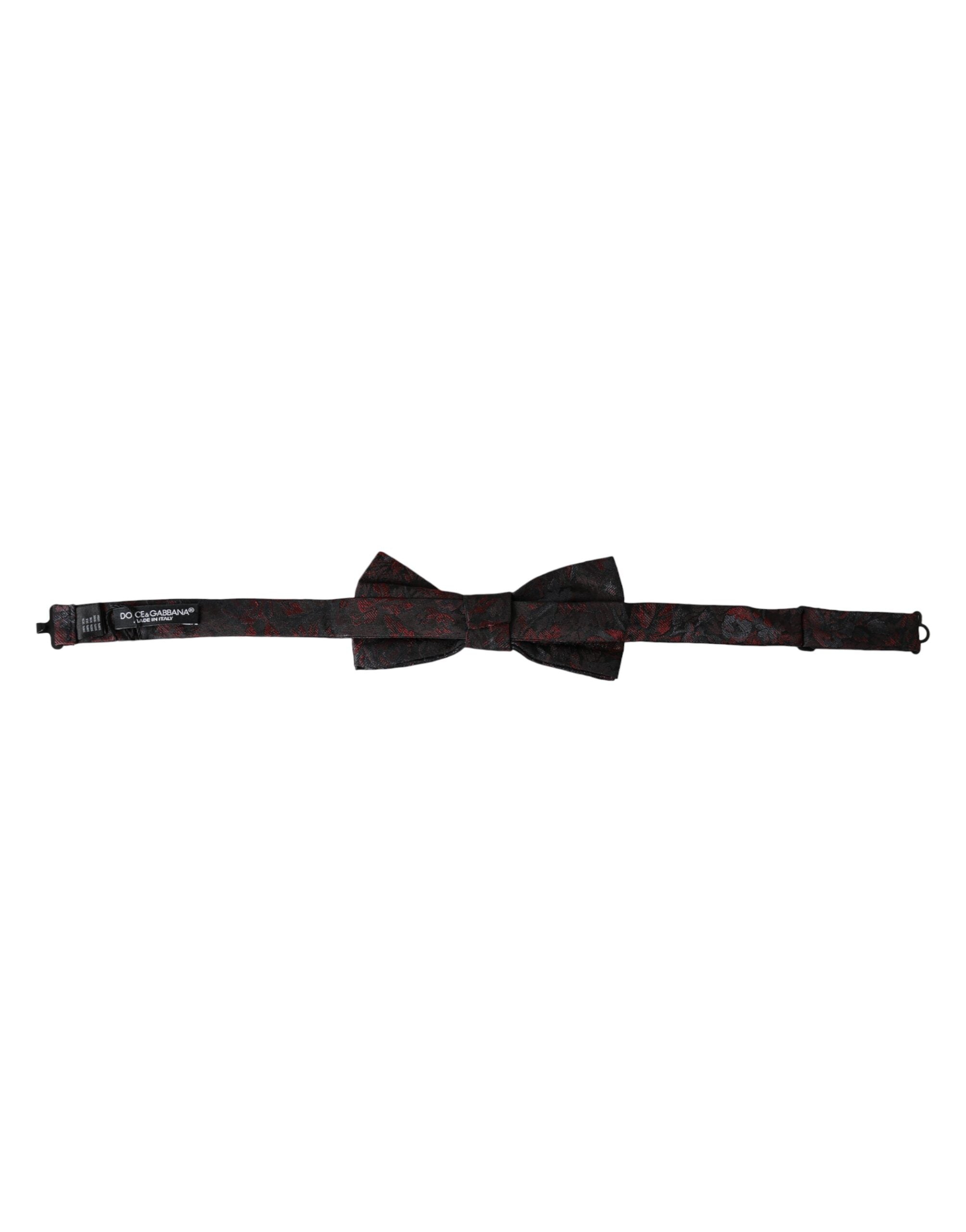 Dolce & Gabbana Dark Gray Floral Adjustable Neck Men Bow Men's Tie