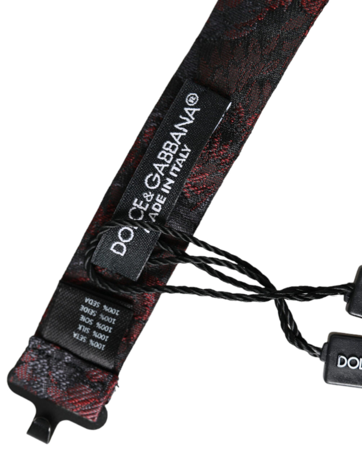 Dolce & Gabbana Dark Gray Floral Adjustable Neck Men Bow Men's Tie