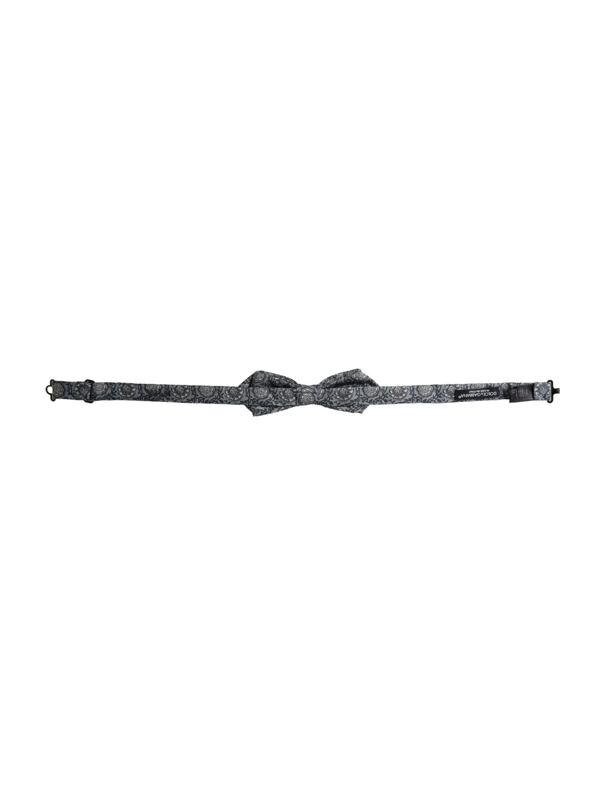 Dolce & Gabbana Gray Silk Patterned Adjustable Neck Men Bow Men's Tie