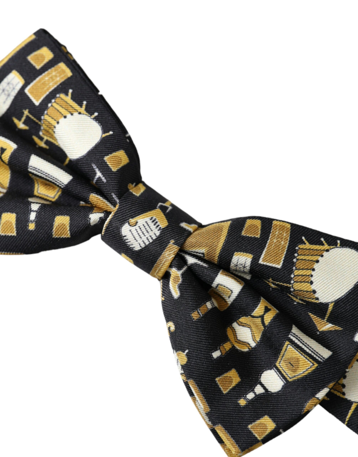 Dolce & Gabbana Black Silk Cocktail Adjustable Neck Men Bow Men's Tie