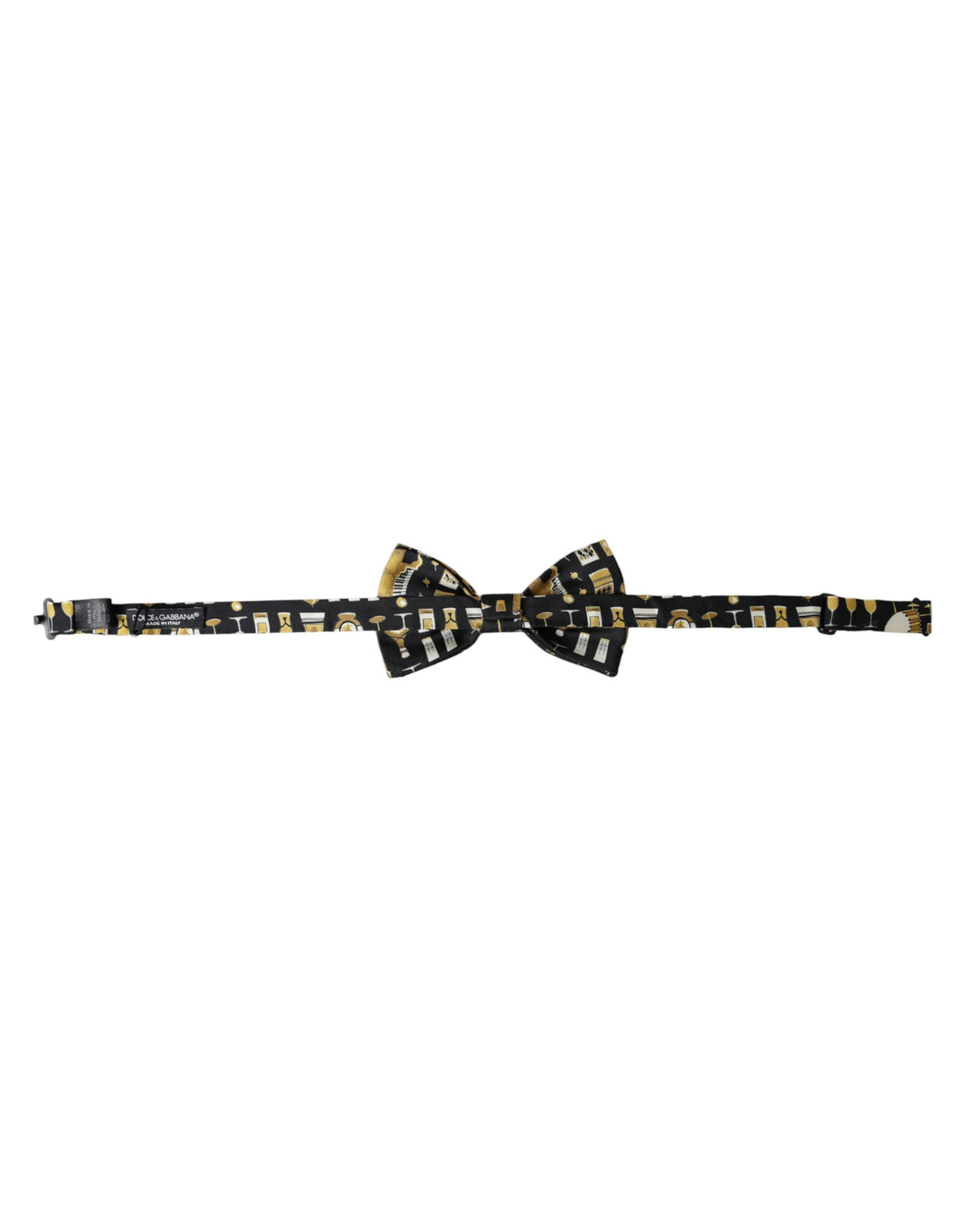 Dolce & Gabbana Black Silk Cocktail Adjustable Neck Men Bow Men's Tie