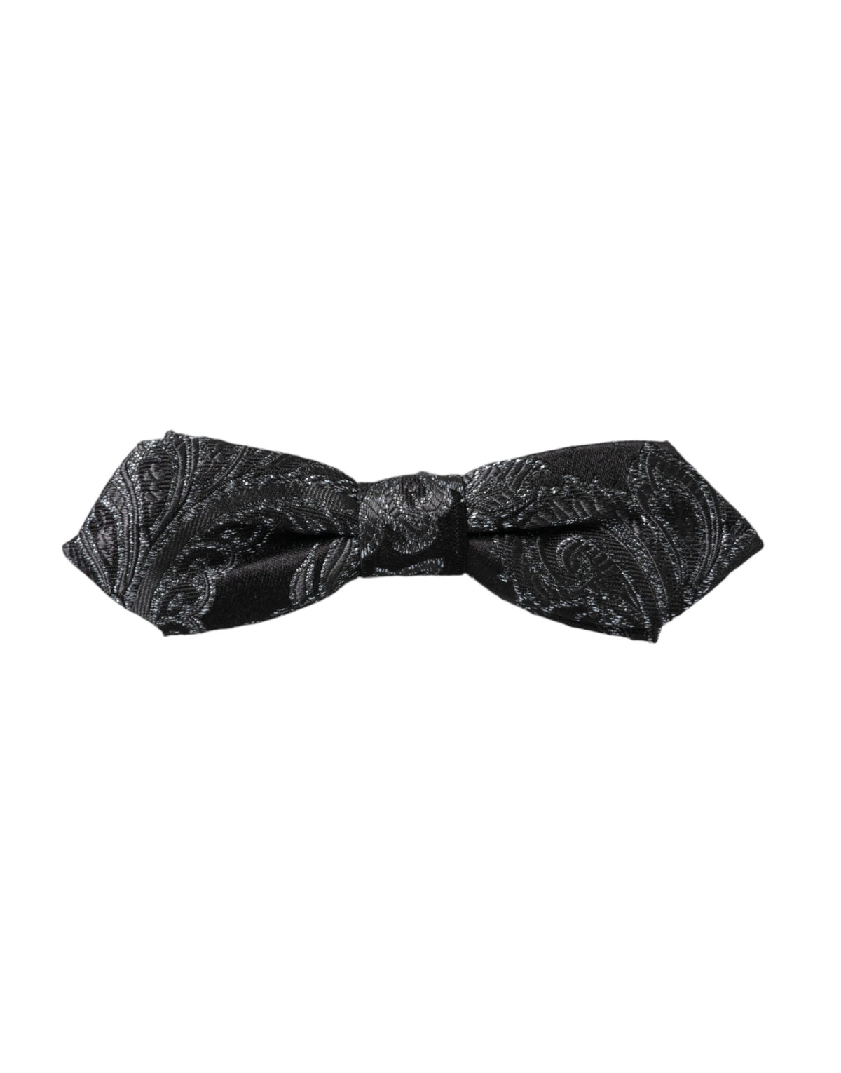 Dolce & Gabbana Black Silk Jacquard Adjustable Neck Men Bow Men's Tie