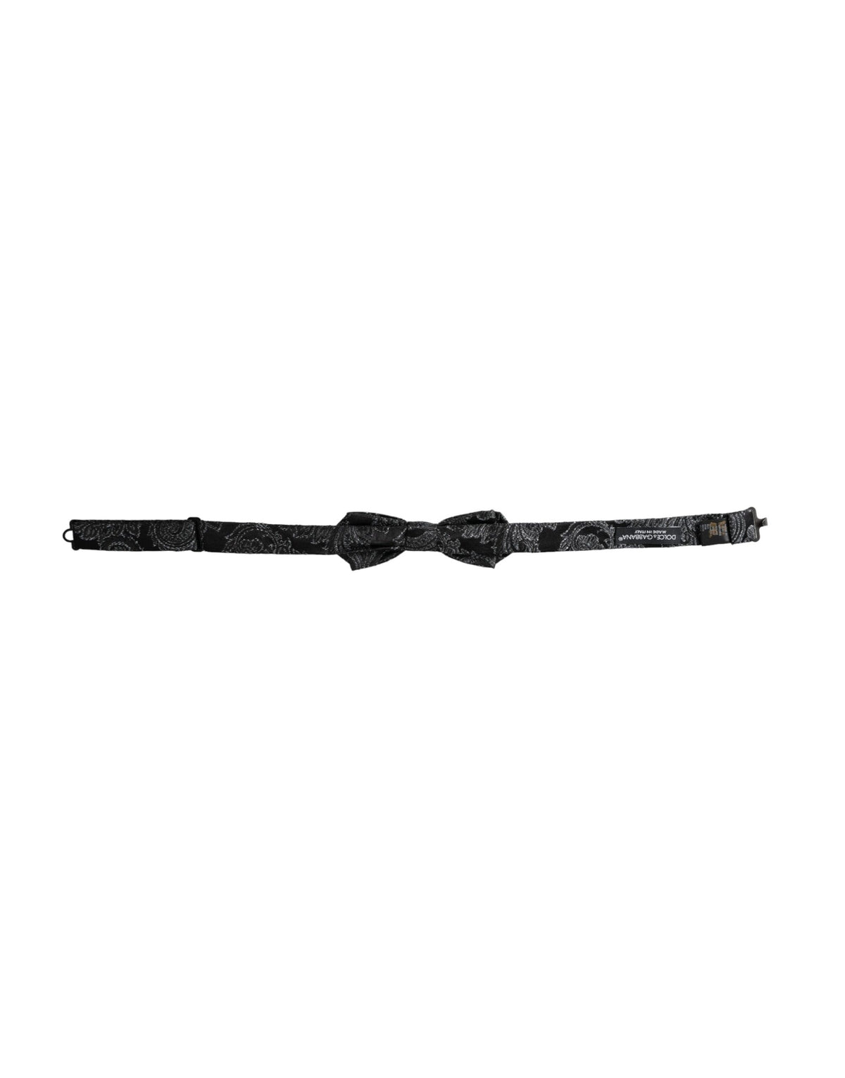 Dolce & Gabbana Black Silk Jacquard Adjustable Neck Men Bow Men's Tie