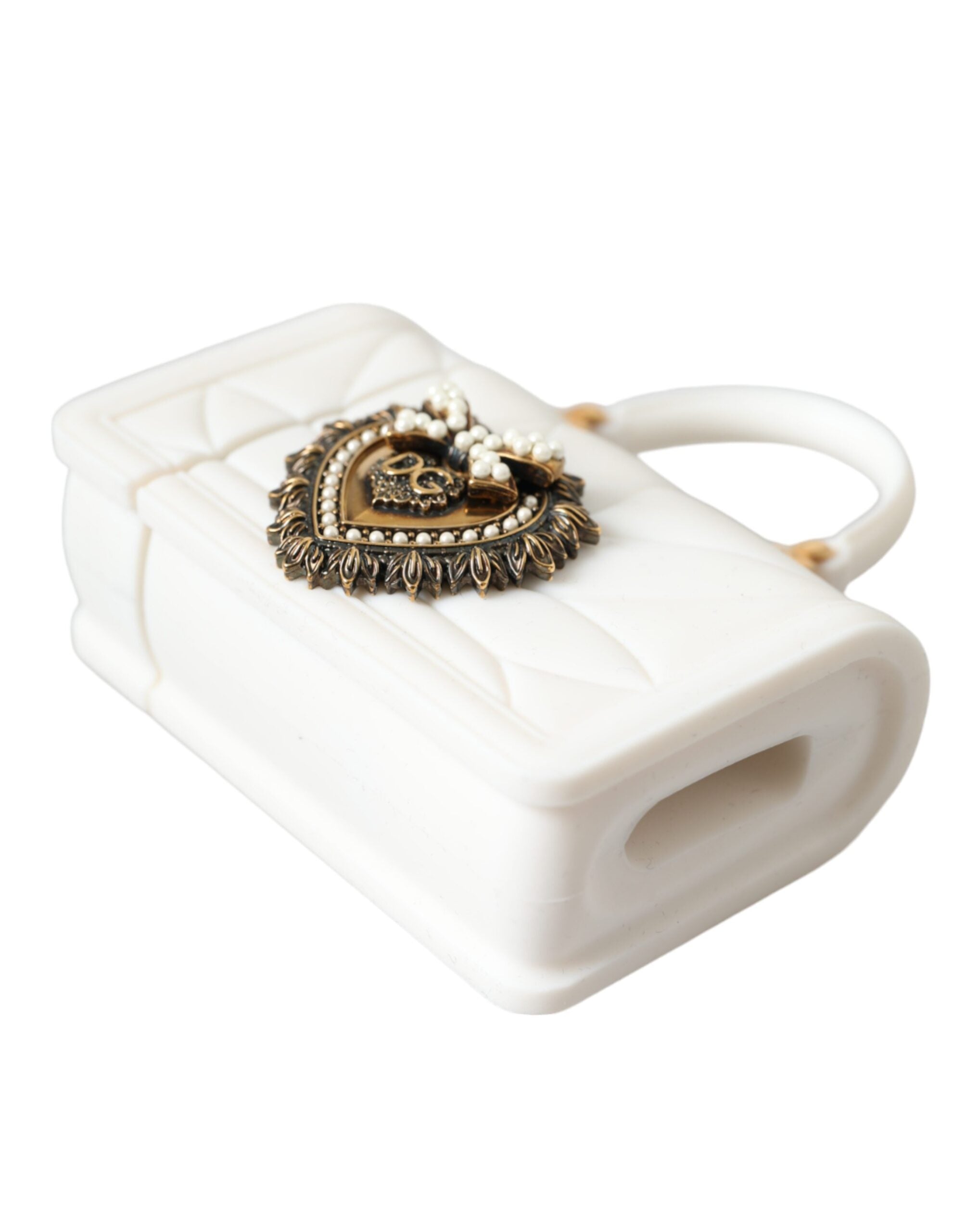 Dolce & Gabbana White Silicone Devotion Heart Cover Hand Bag Airpod Women's Case (Pre-Owned)