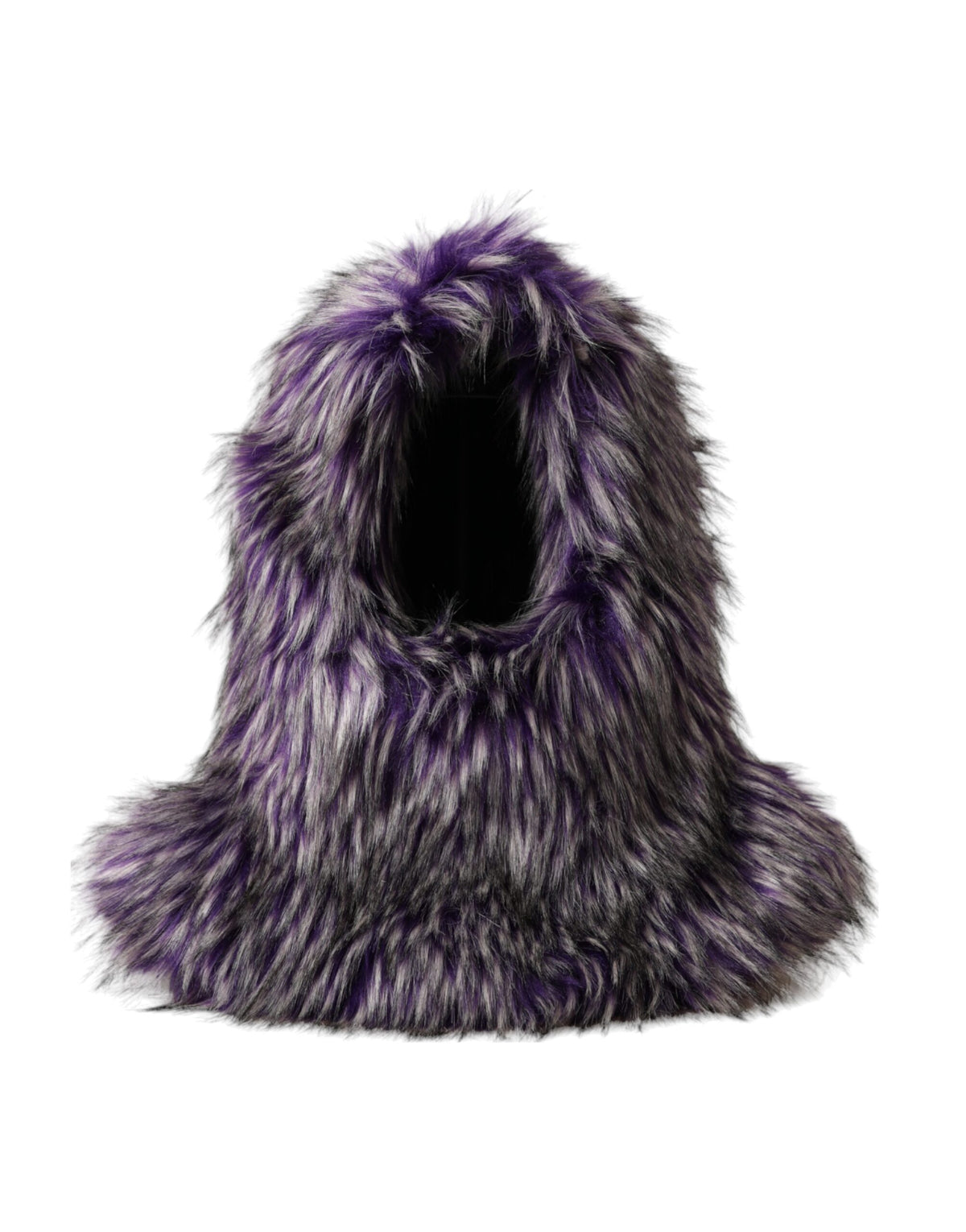 Dolce & Gabbana Purple Faux Fur Whole Head Wrap Women's Hat