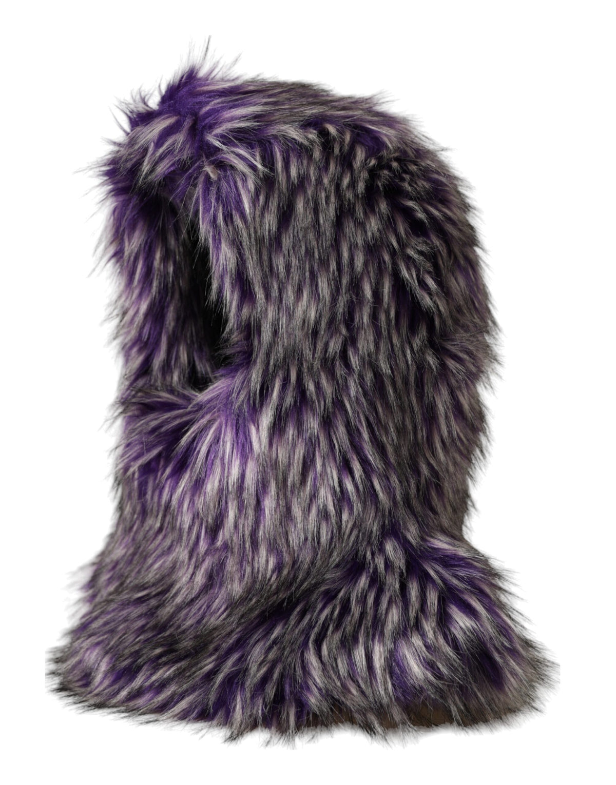 Dolce & Gabbana Purple Faux Fur Whole Head Wrap Women's Hat