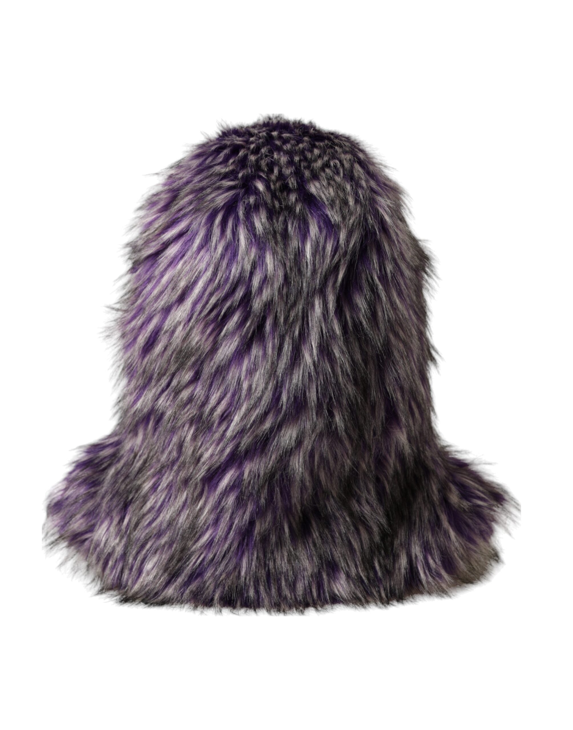 Dolce & Gabbana Purple Faux Fur Whole Head Wrap Women's Hat