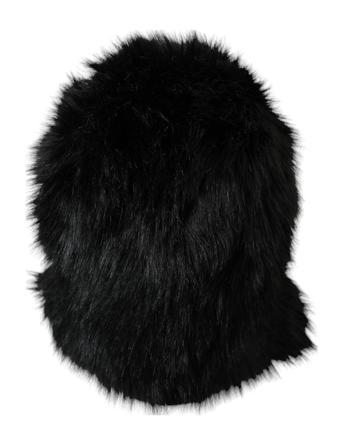 Dolce & Gabbana Black Faux Fur Whole Head Wrap Women's Hat