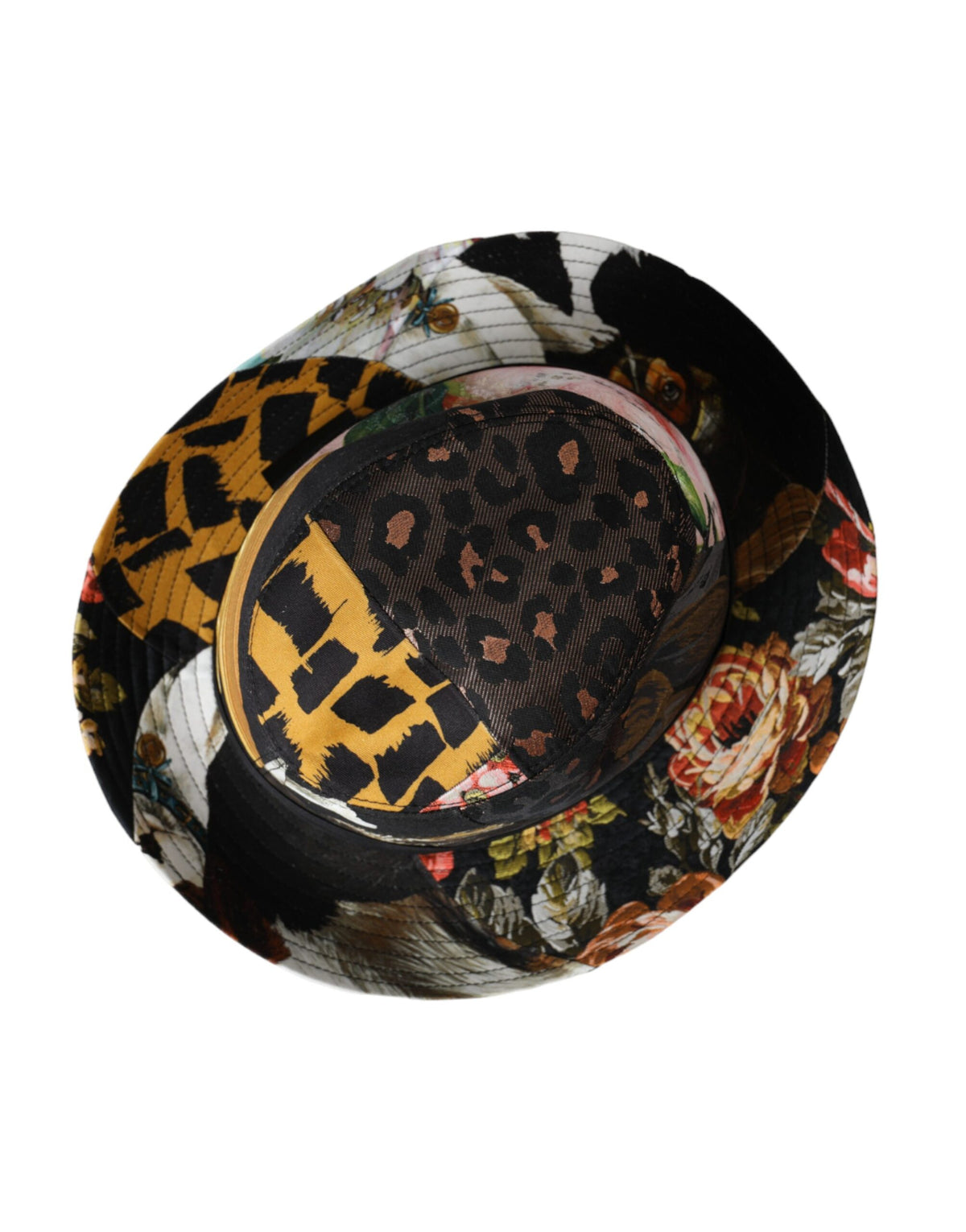 Dolce & Gabbana Multicolor Patchwork Women Fedora Wide Brim Women's Hat