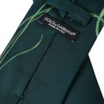 Dolce & Gabbana Green Printed 100% Silk Adjustable Men Men's Tie