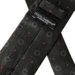 Dolce & Gabbana Dark Gray 100% Silk Fantasy Adjustable Men Men's Tie