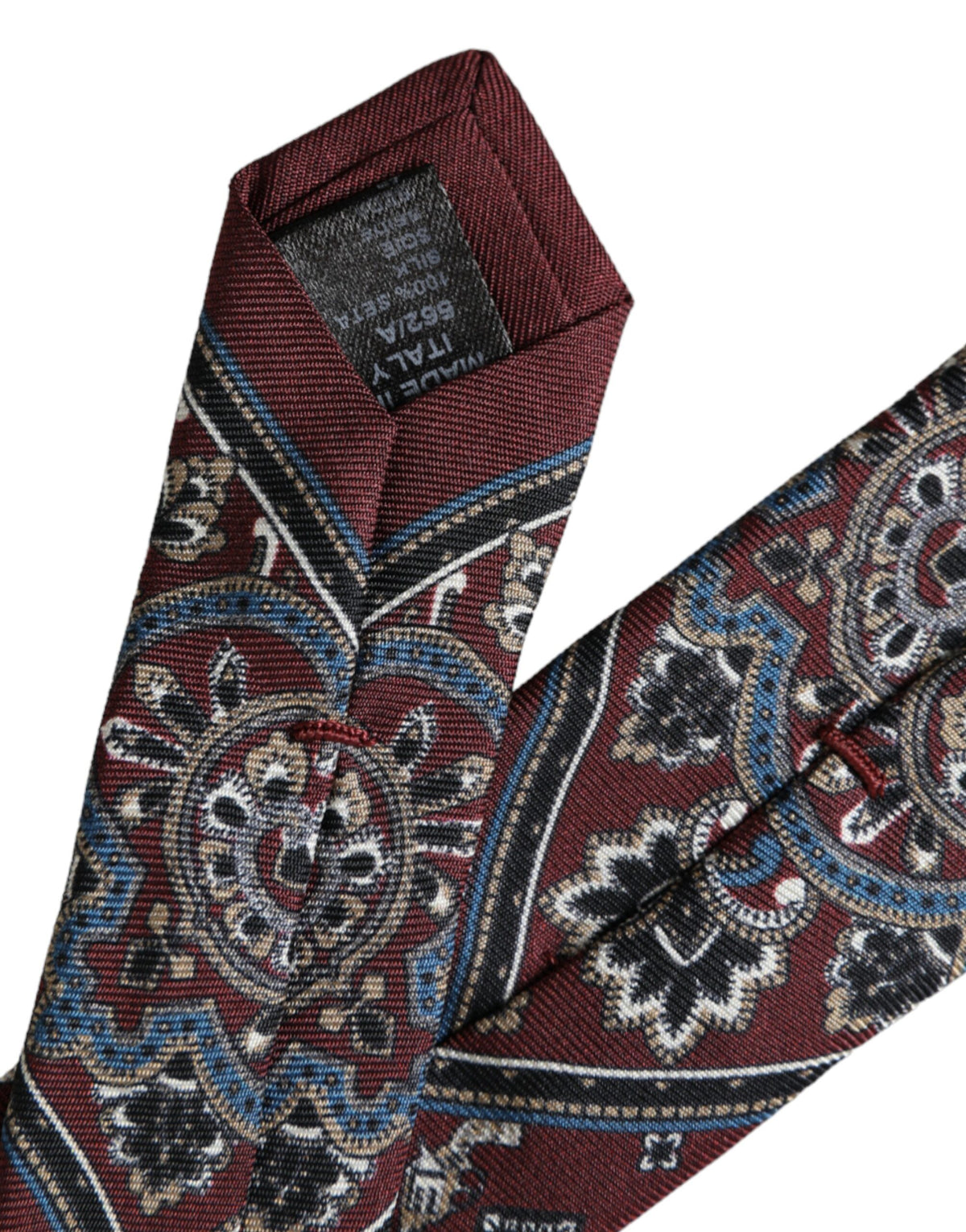 Dolce & Gabbana Bordeaux Printed 100% Silk Adjustable Men Men's Tie