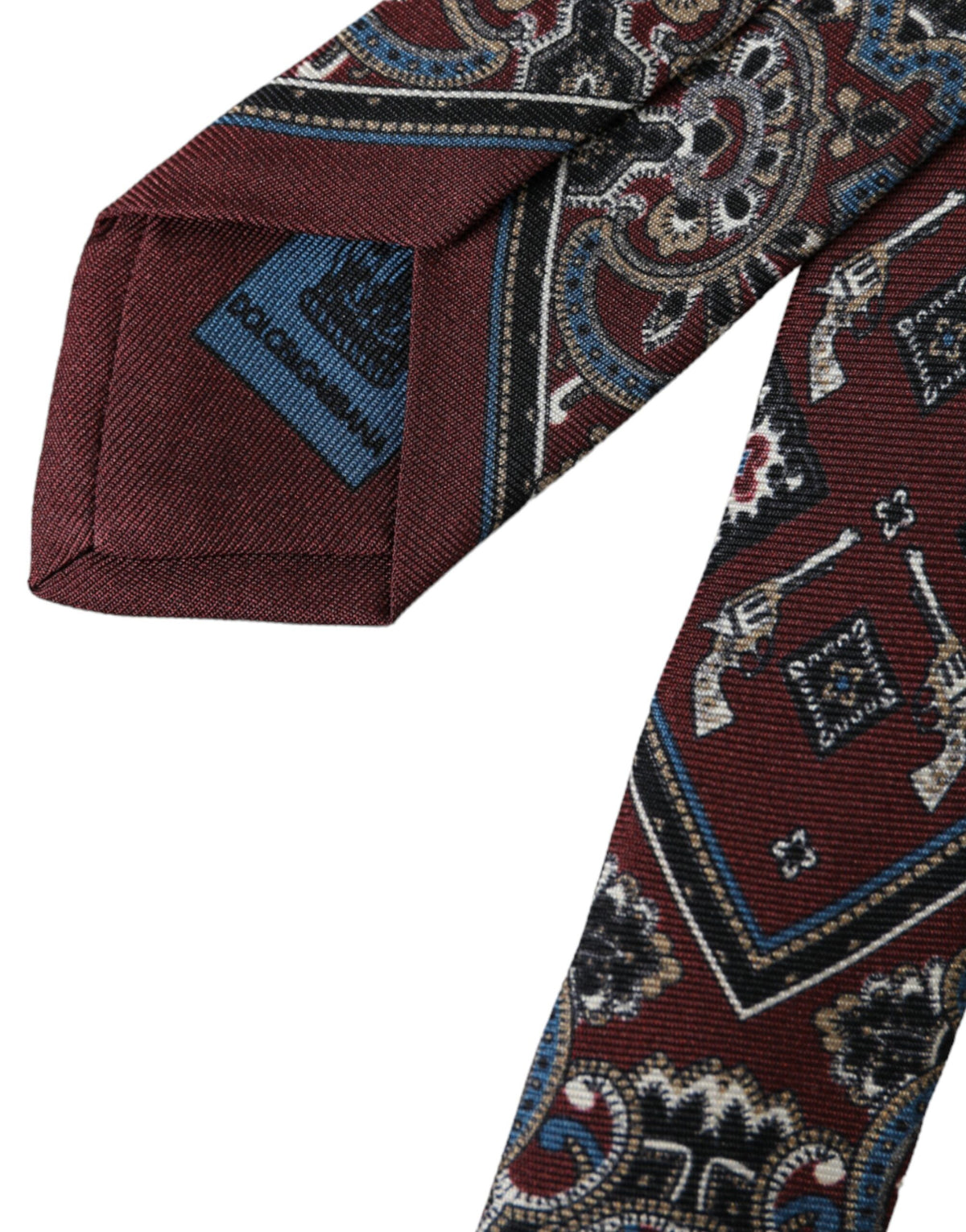 Dolce & Gabbana Bordeaux Printed 100% Silk Adjustable Men Men's Tie