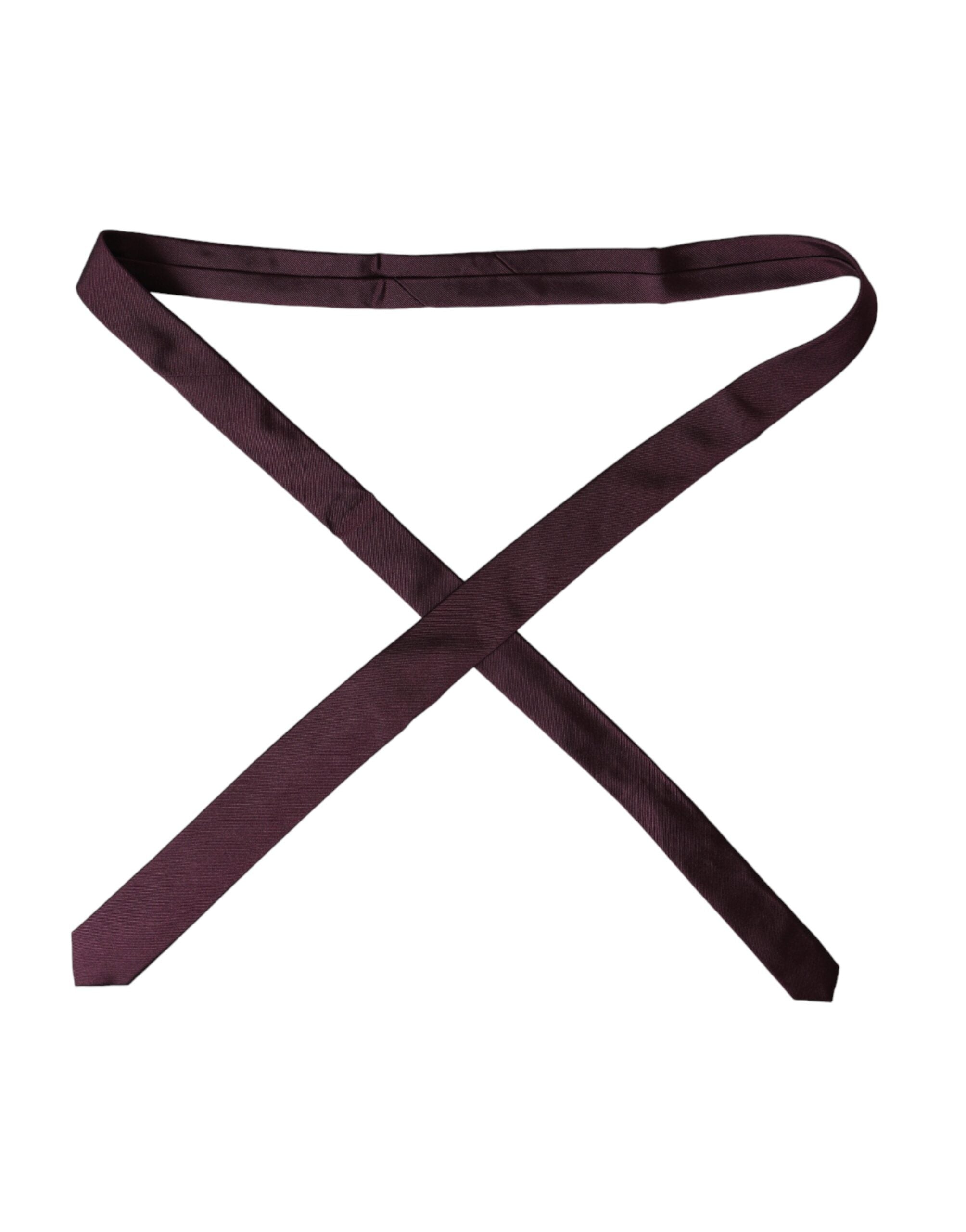 Dolce & Gabbana Bordeaux Solid 100% Silk Adjustable Men Men's Tie
