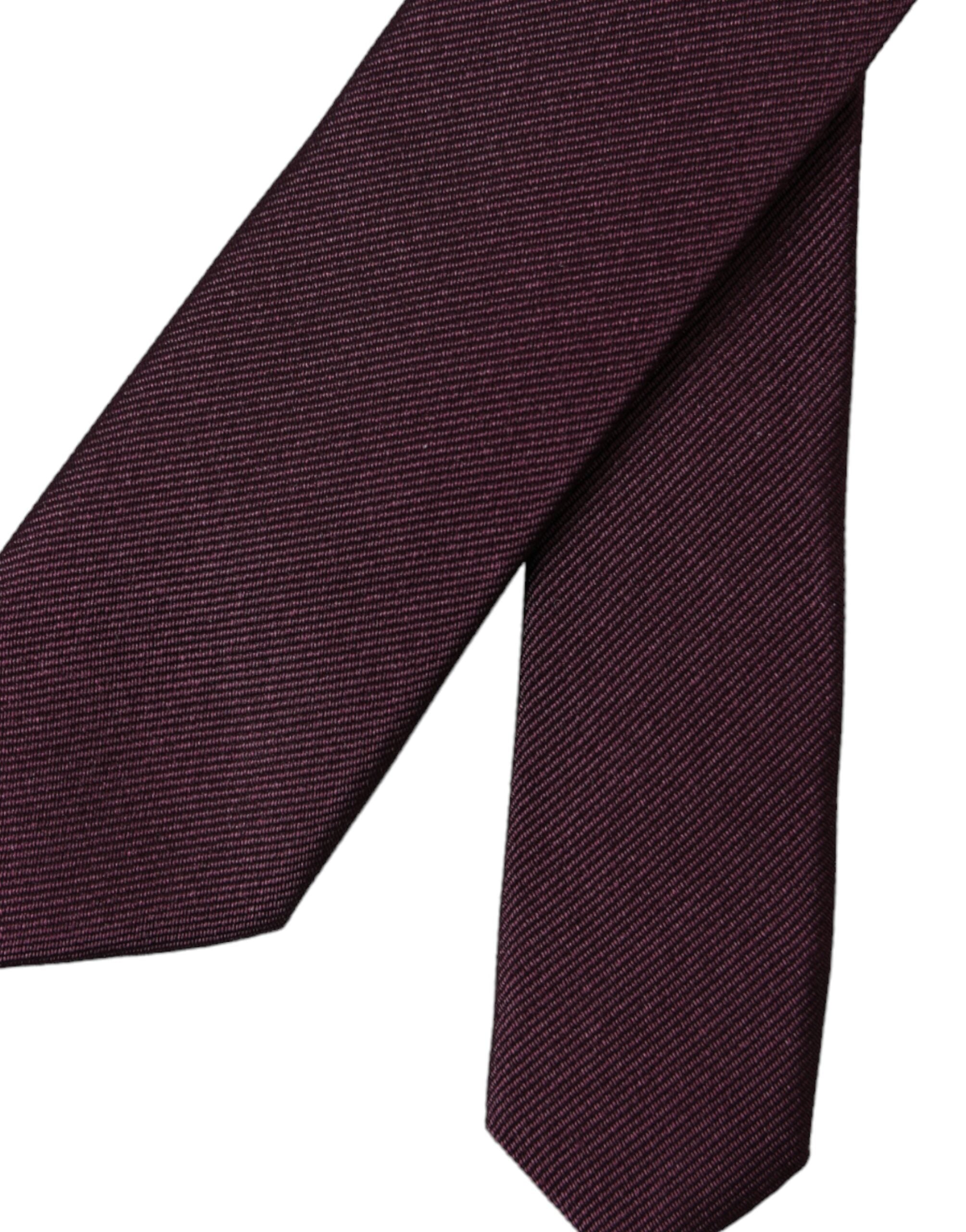 Dolce & Gabbana Bordeaux Solid 100% Silk Adjustable Men Men's Tie