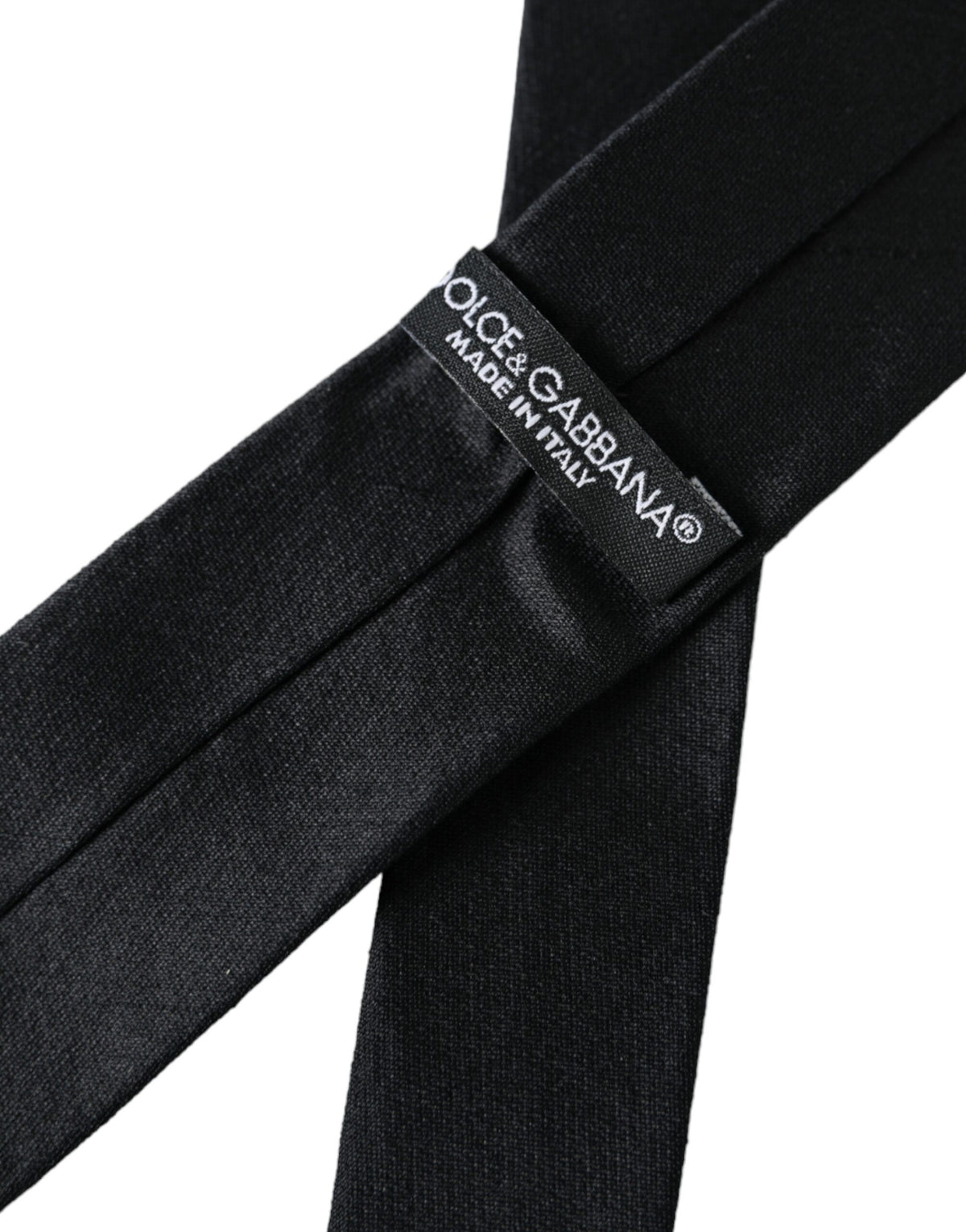 Dolce & Gabbana Black Solid 100% Silk Adjustable Men's Tie
