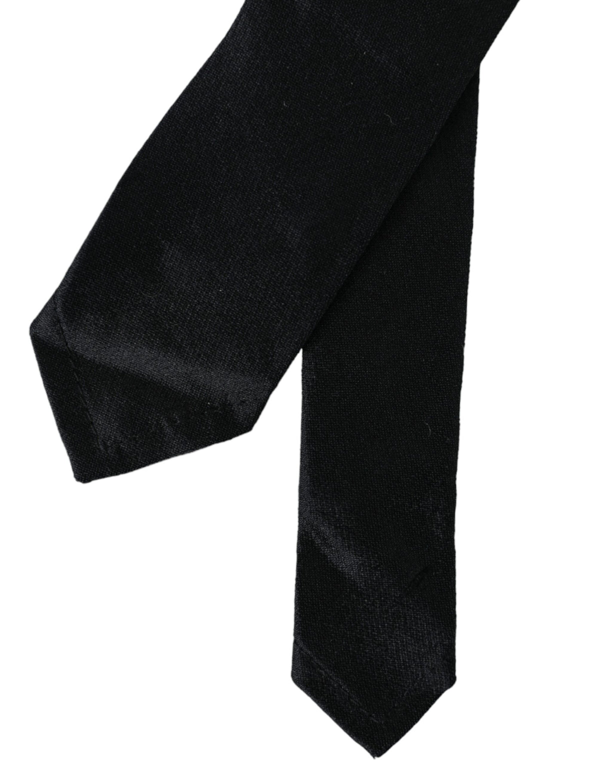 Dolce & Gabbana Black Solid 100% Silk Adjustable Men's Tie