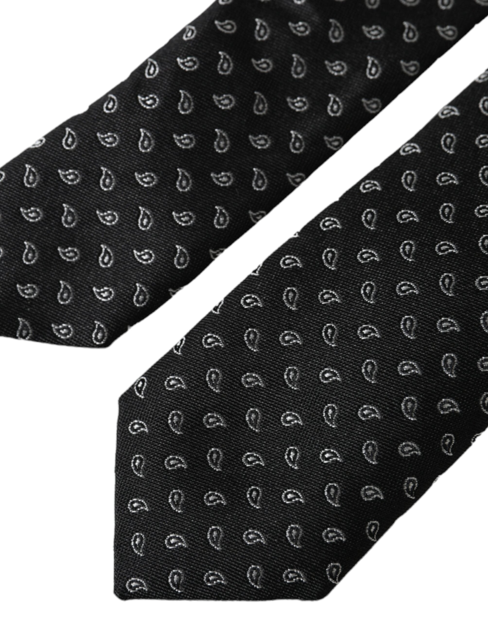 Dolce & Gabbana Dark Gray Jacquard Patterned Silk Adjustable Men Men's Tie