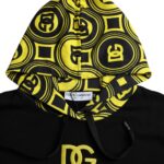 Dolce & Gabbana Black Logo Cotton Hooded Sweatshirt Men's Sweater