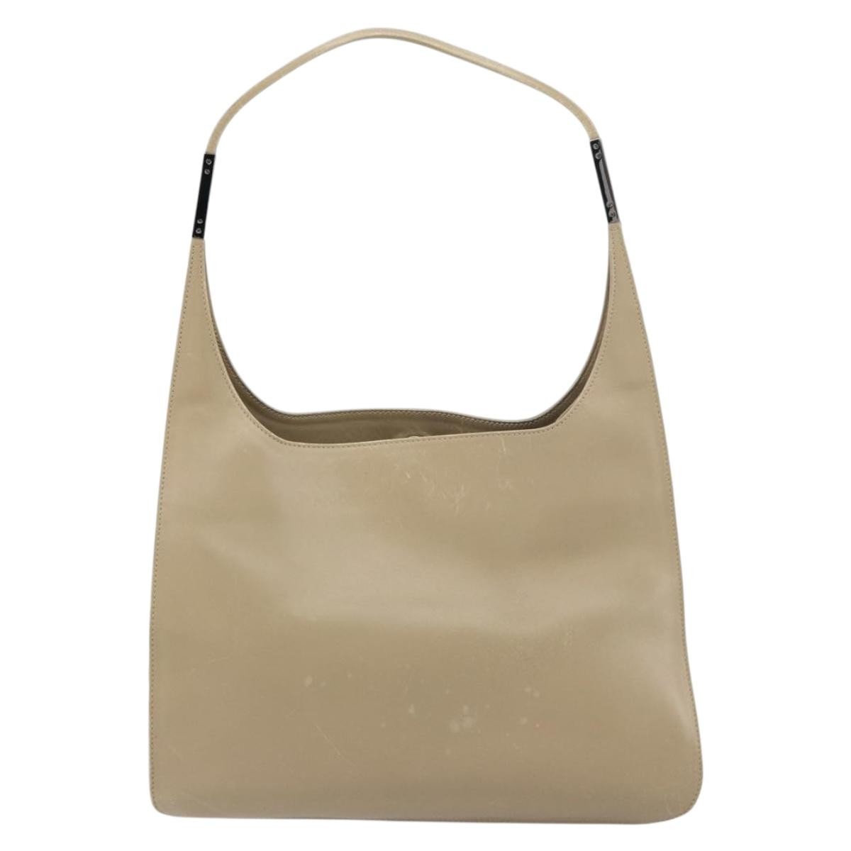 Gucci Vintage Leather Beige Leather Shoulder Bag Bag (Pre-Owned)