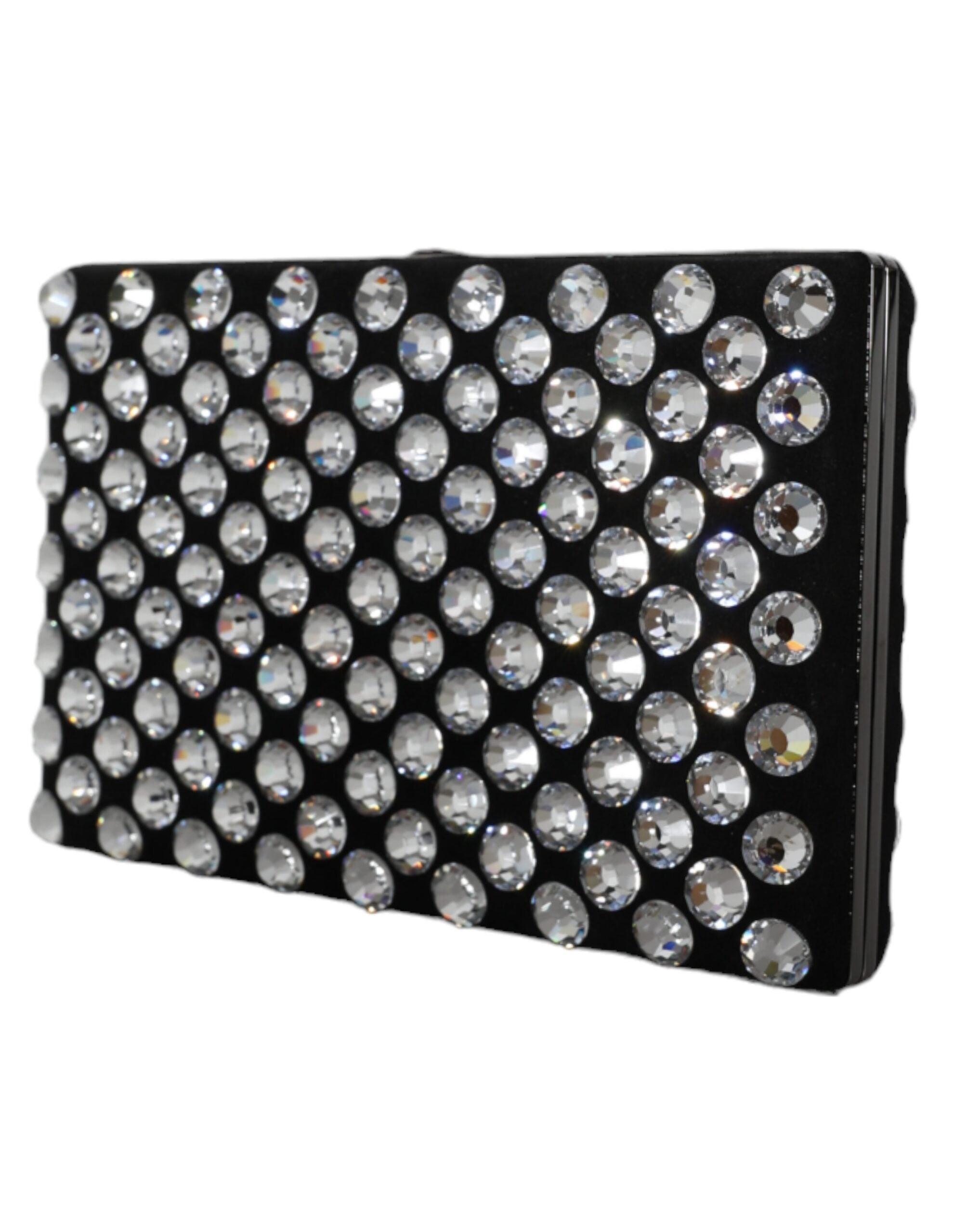 Dolce & Gabbana Black Velvet Crystal Clutch Evening Party Purse Women's Bag