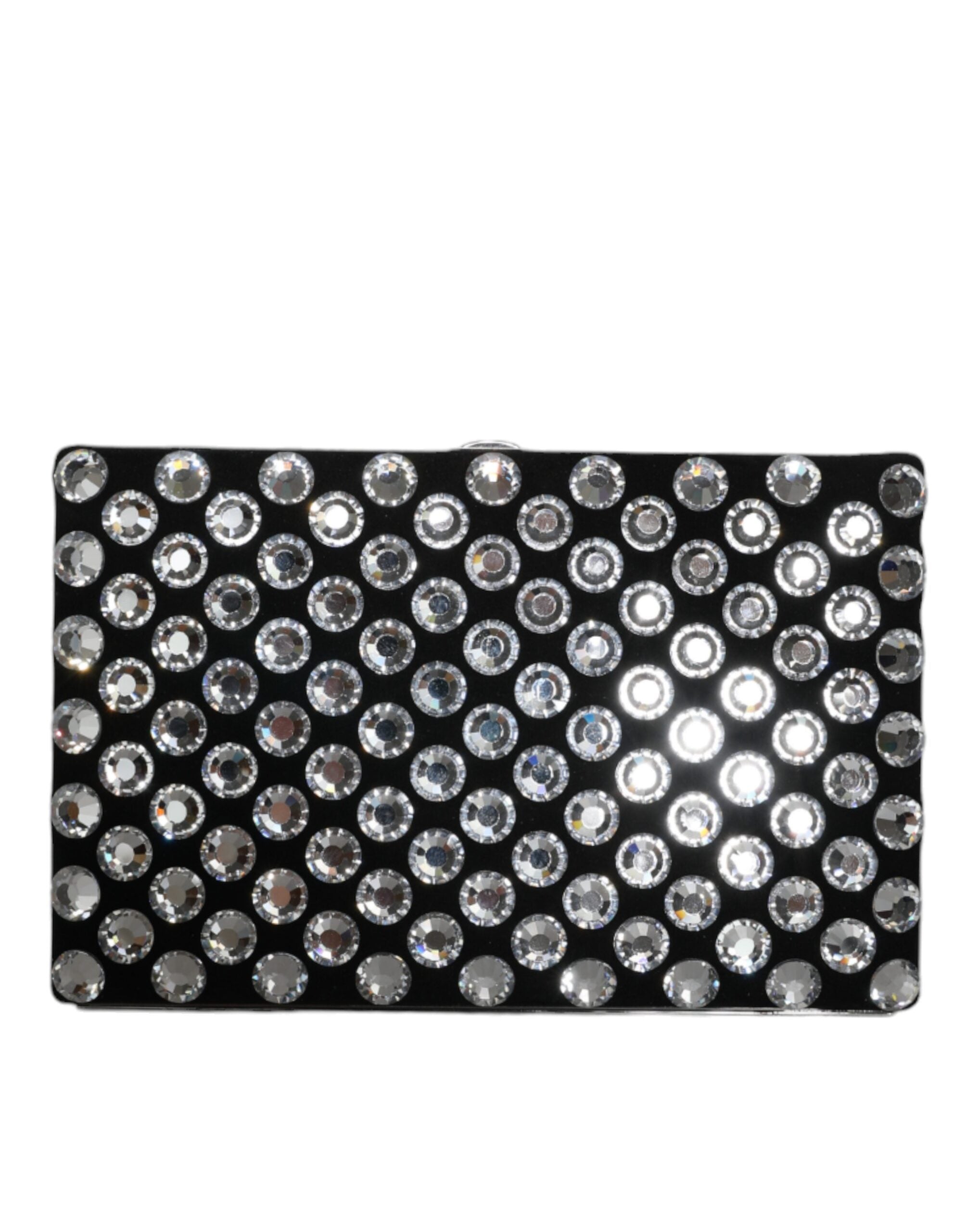 Dolce & Gabbana Black Velvet Crystal Clutch Evening Party Purse Women's Bag