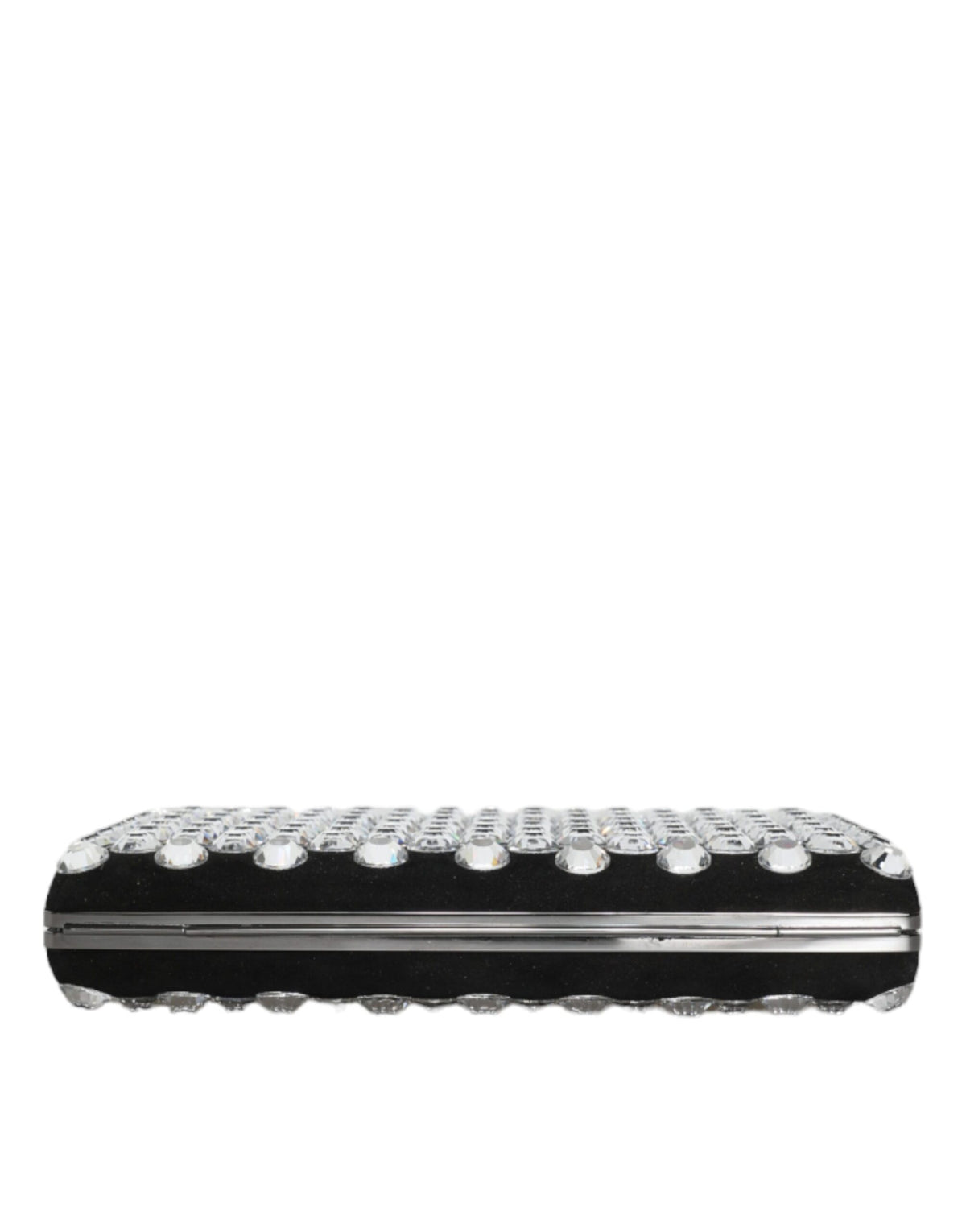 Dolce & Gabbana Black Velvet Crystal Clutch Evening Party Purse Women's Bag