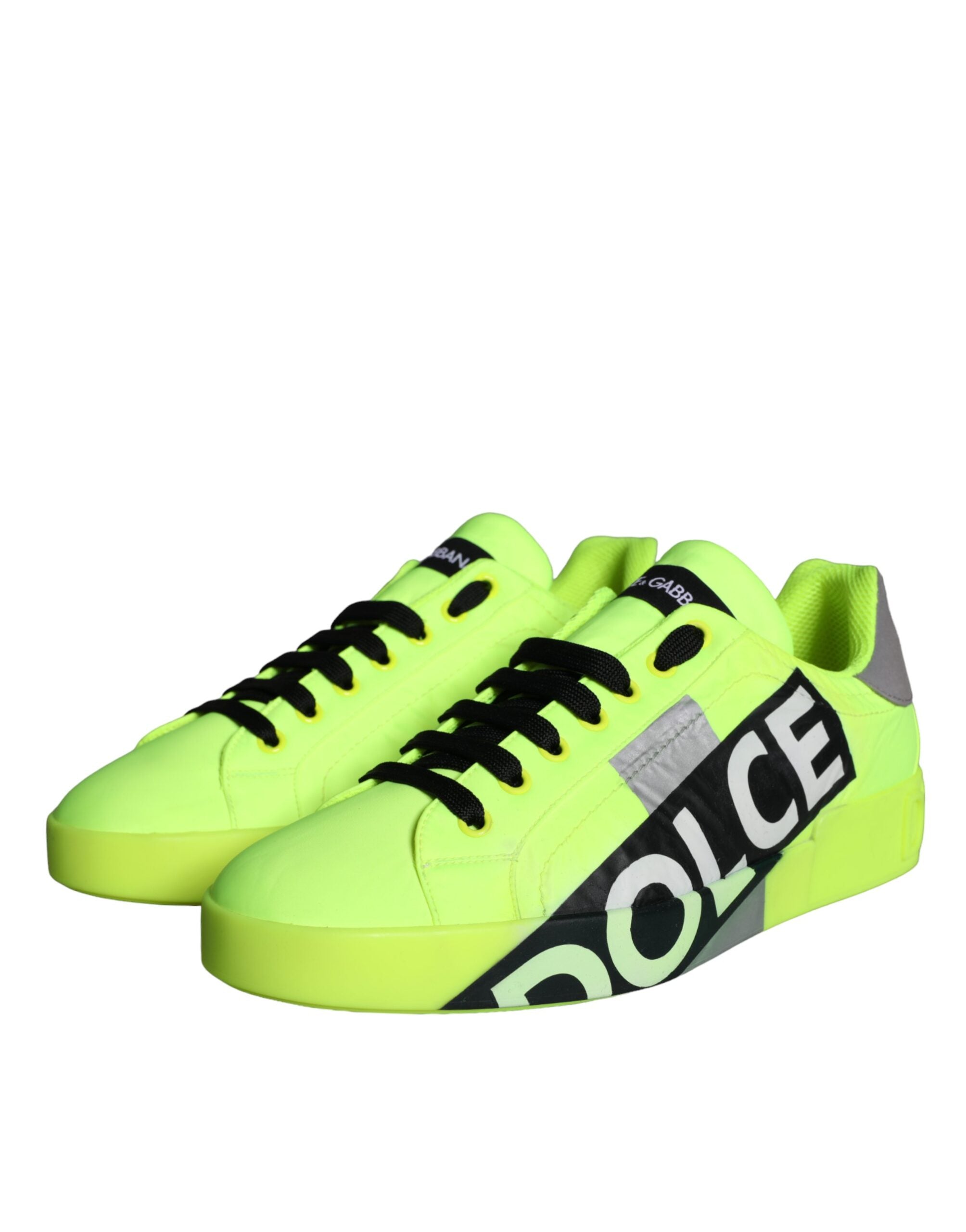 Dolce & Gabbana Neon Green Logo Tape Low Top Sneakers Men's Shoes (Pre-Owned)