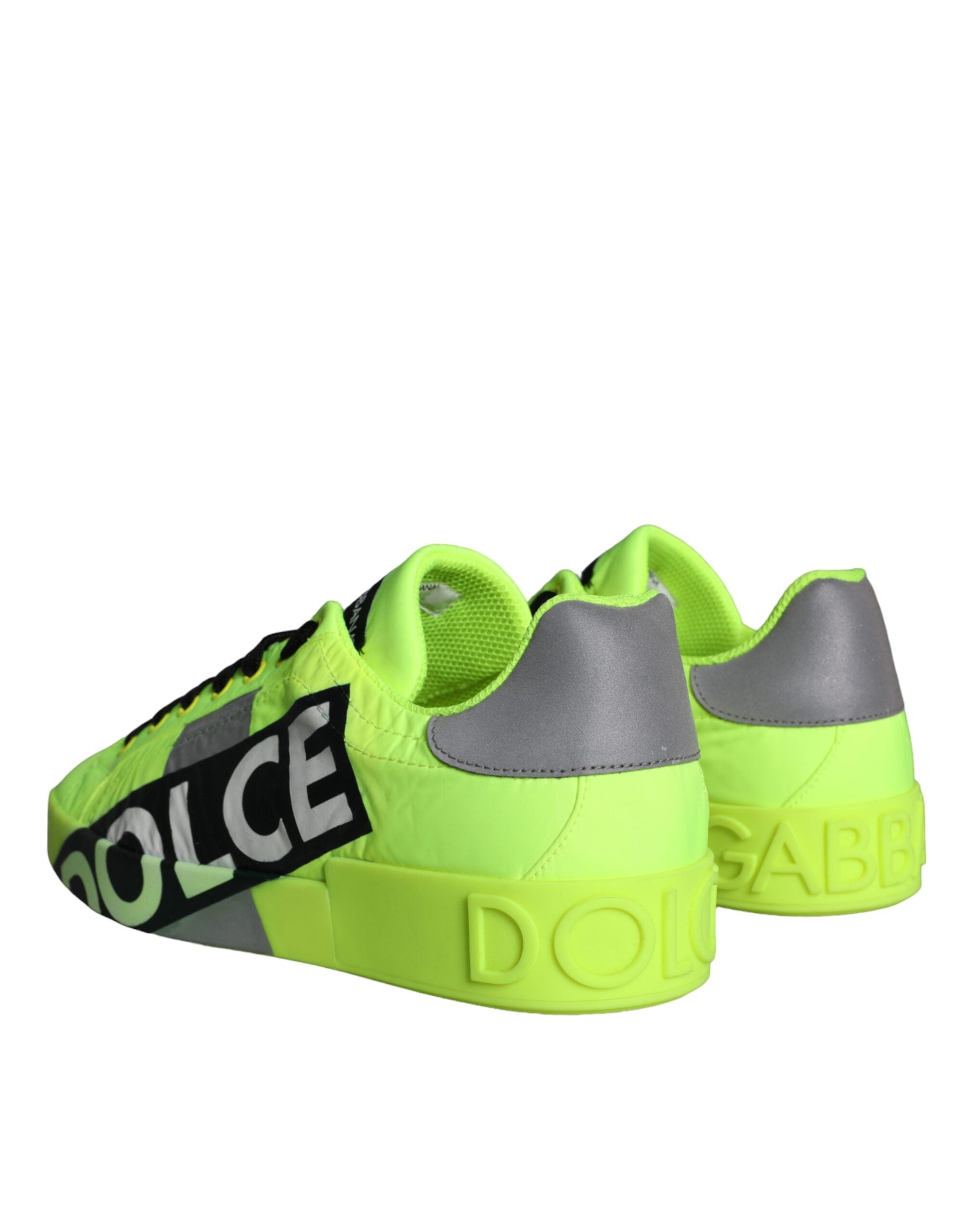 Dolce & Gabbana Neon Green Logo Tape Low Top Sneakers Men's Shoes (Pre-Owned)