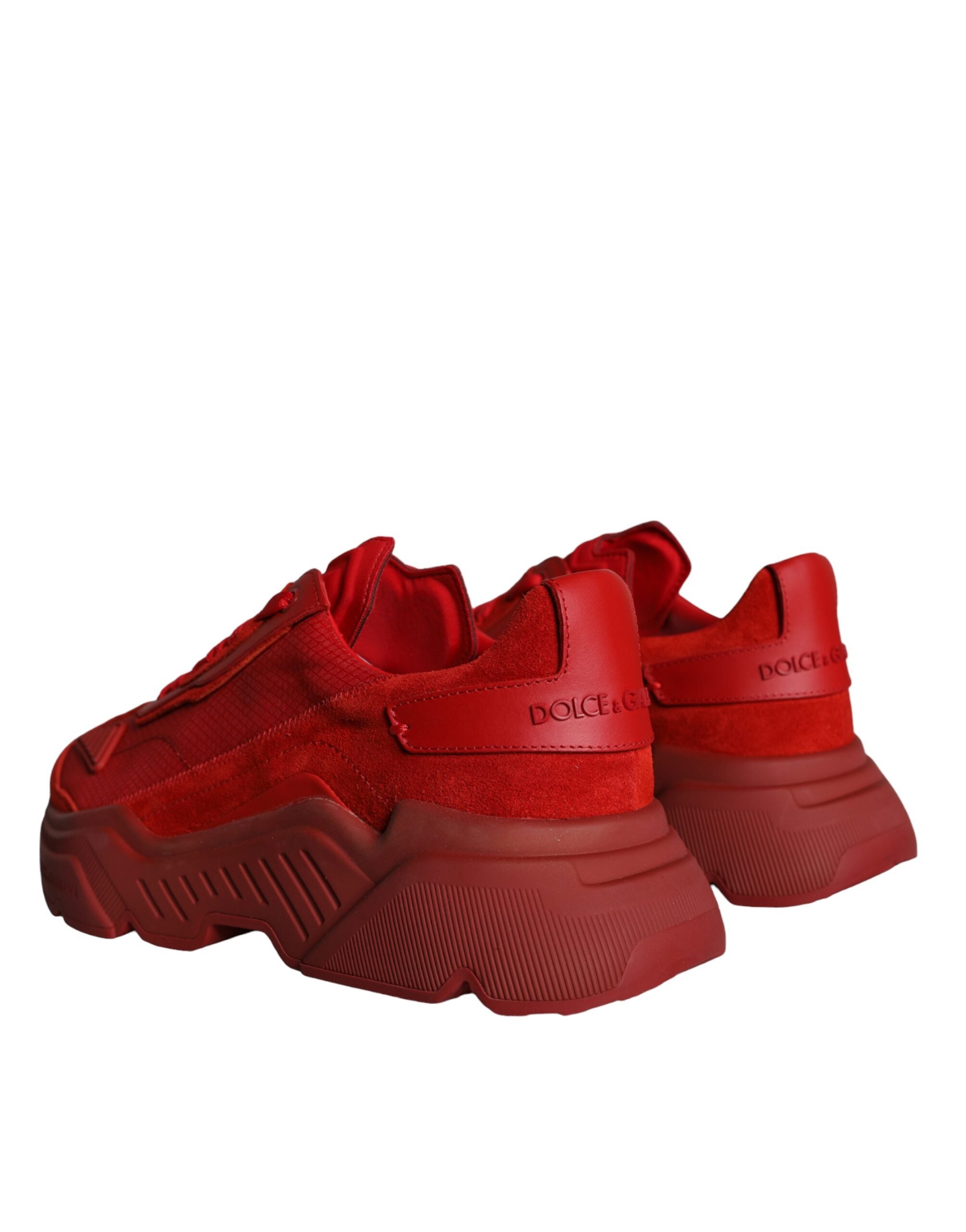 Dolce & Gabbana Red Leather Daymaster Low Top Sneakers Men's Shoes (Pre-Owned)