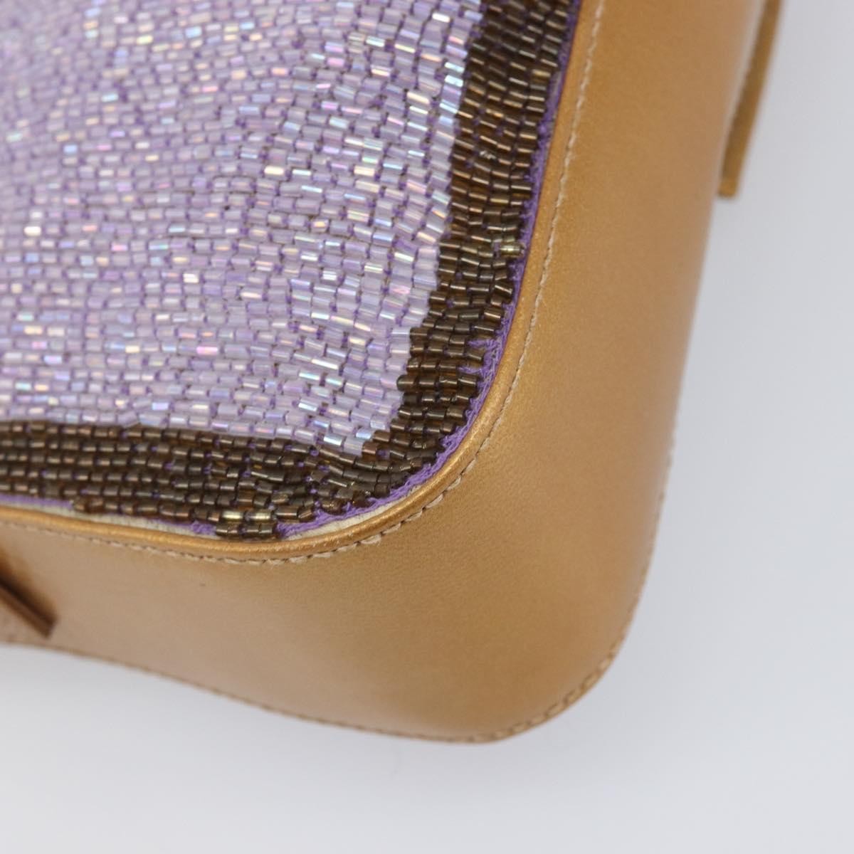 Fendi Baguette Paillettes Embellished Leather Purple Leather Handbag (Pre-Owned)