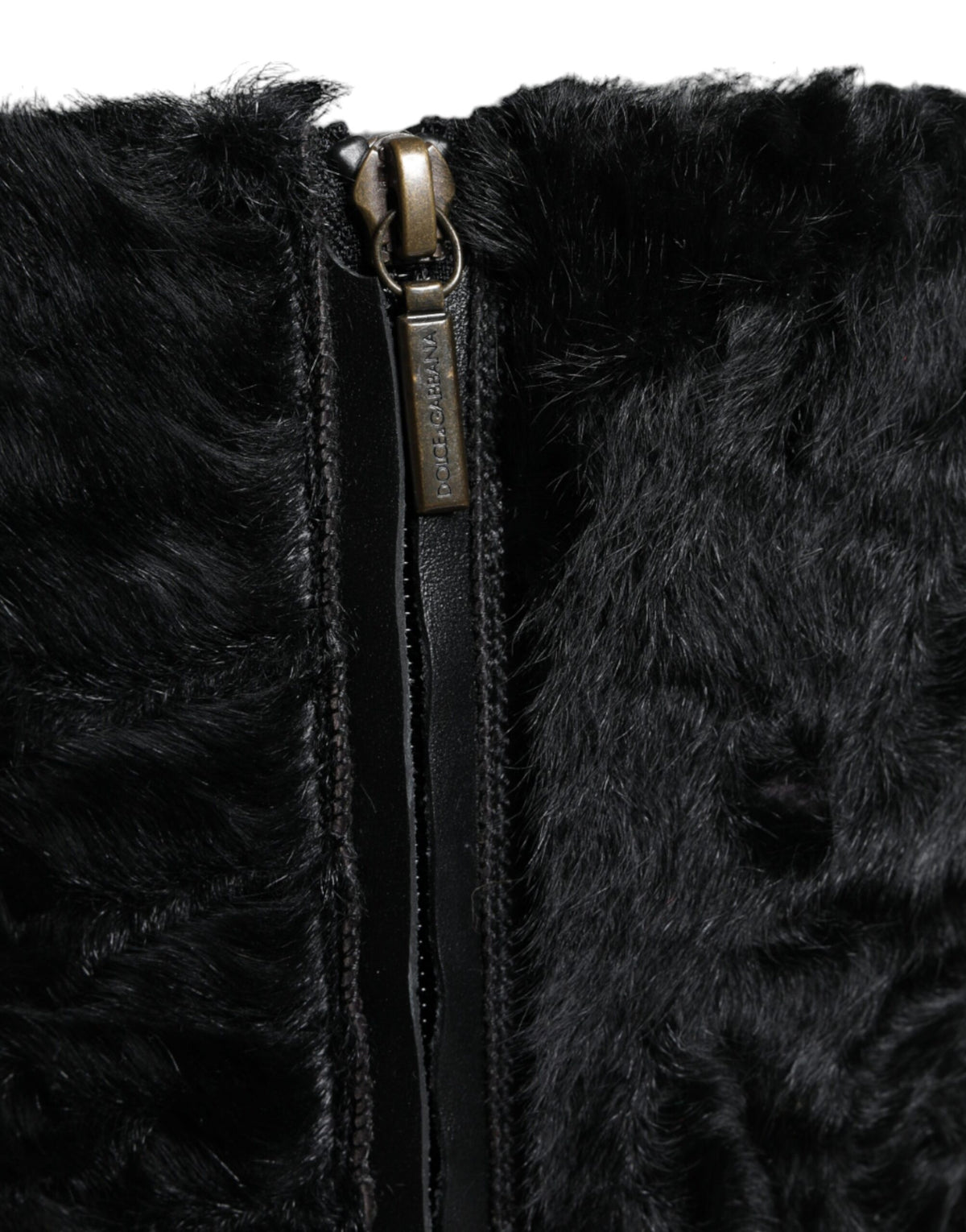 Dolce & Gabbana Black Xiangao Lamb Fur Leather Boots Women's Shoes (Pre-Owned)
