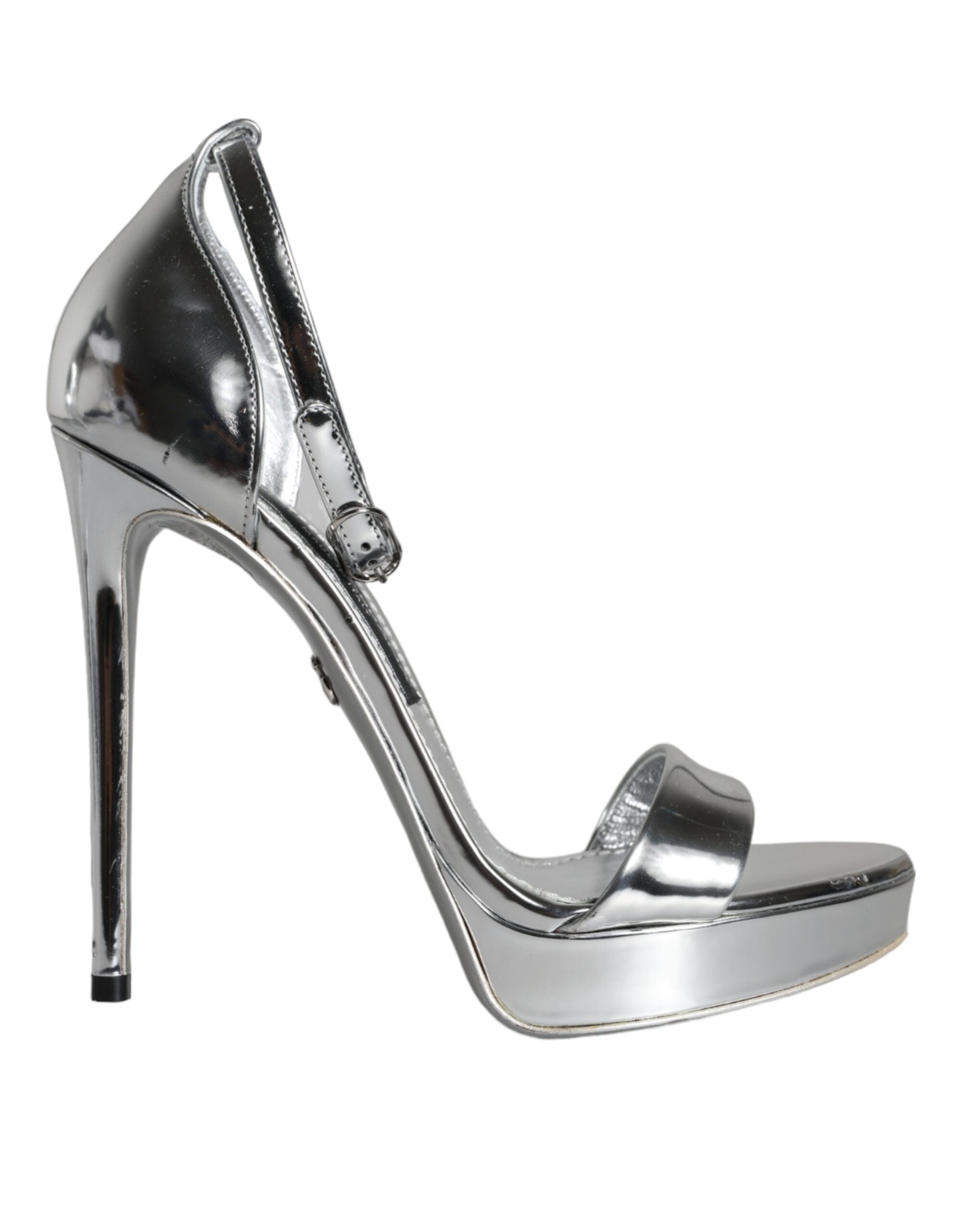 Dolce & Gabbana Silver KEIRA Heels Ankle Strap Sandals Women's Shoes (Pre-Owned)