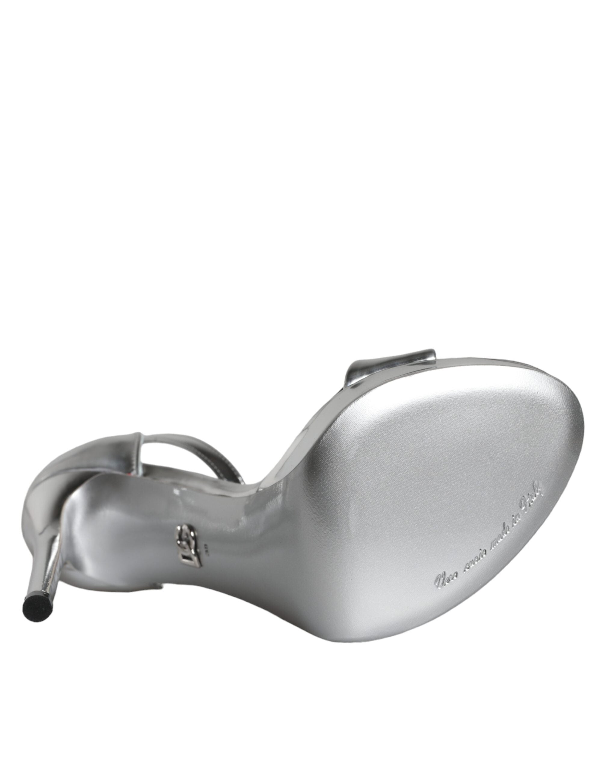 Dolce & Gabbana Silver KEIRA Heels Ankle Strap Sandals Women's Shoes (Pre-Owned)
