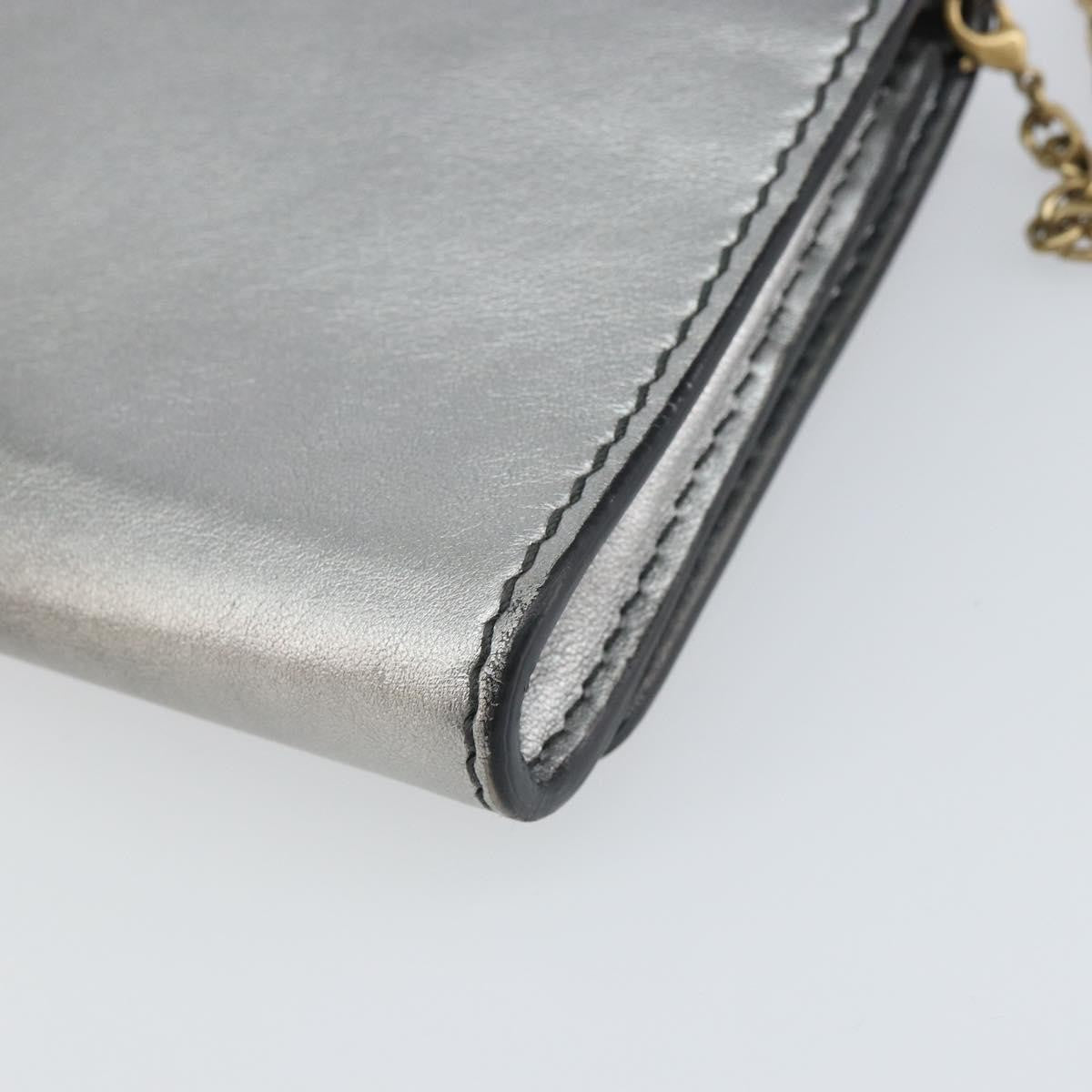 Christian Dior J'adior Croisiere Chain Leather Silver Leather Clutche & Pouche Bag (Pre-Owned)
