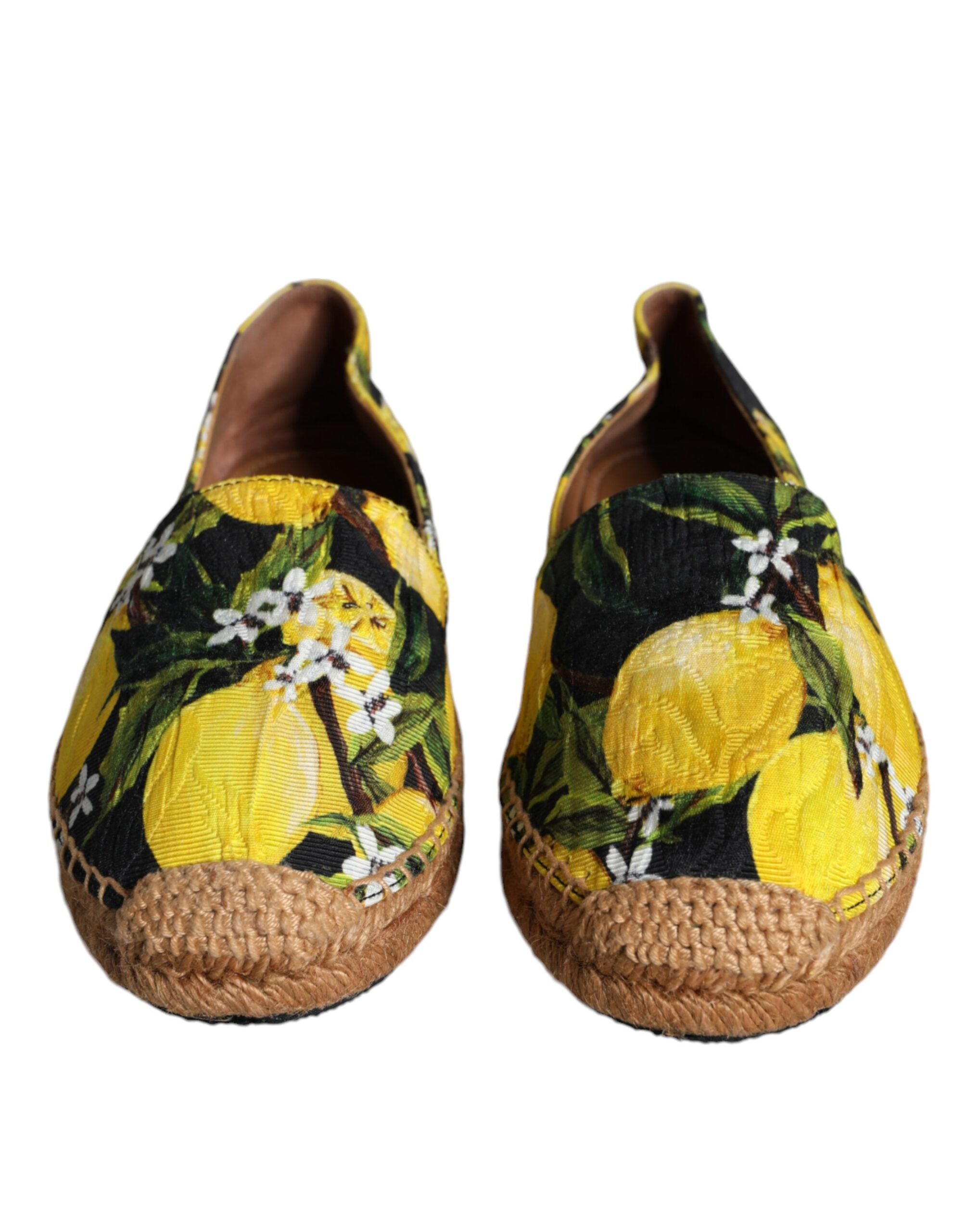 Dolce & Gabbana Multicolor Lemon Slip On Espadrilles Women's Shoes