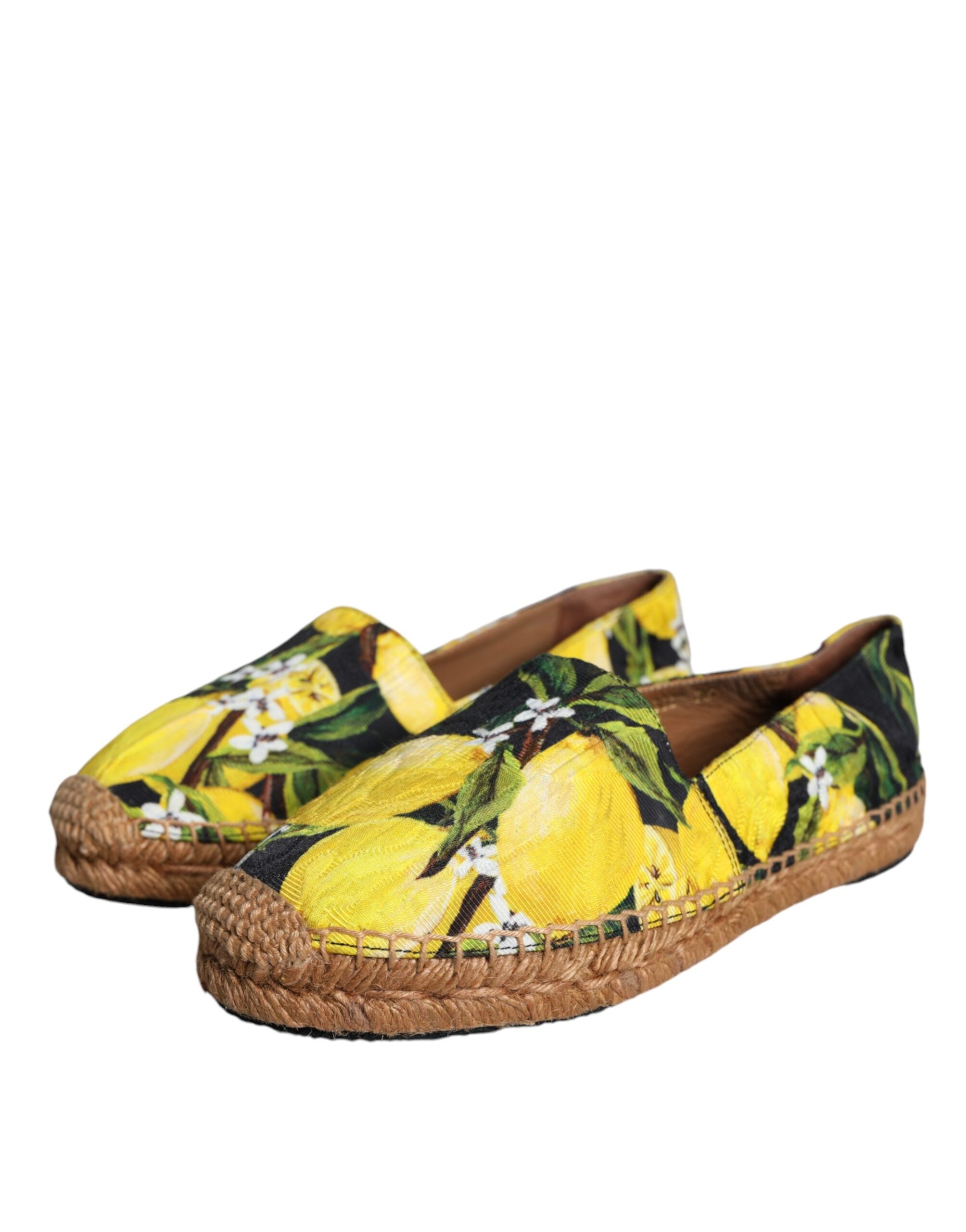 Dolce & Gabbana Multicolor Lemon Slip On Espadrilles Women's Shoes