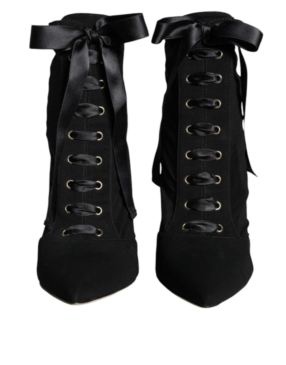 Dolce & Gabbana Black Jersey Stretch Ankle Booties Women's Shoes