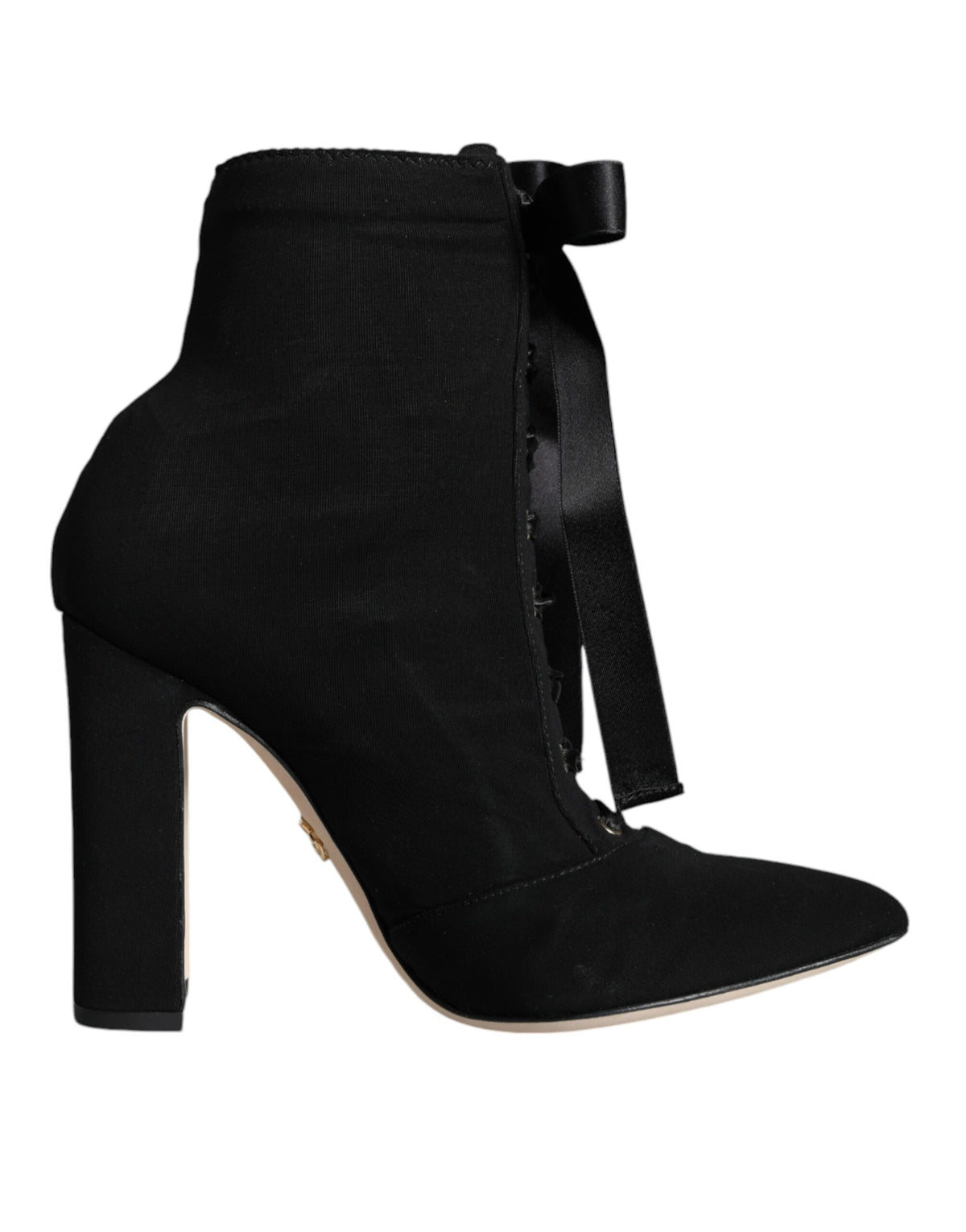Dolce & Gabbana Black Jersey Stretch Ankle Booties Women's Shoes