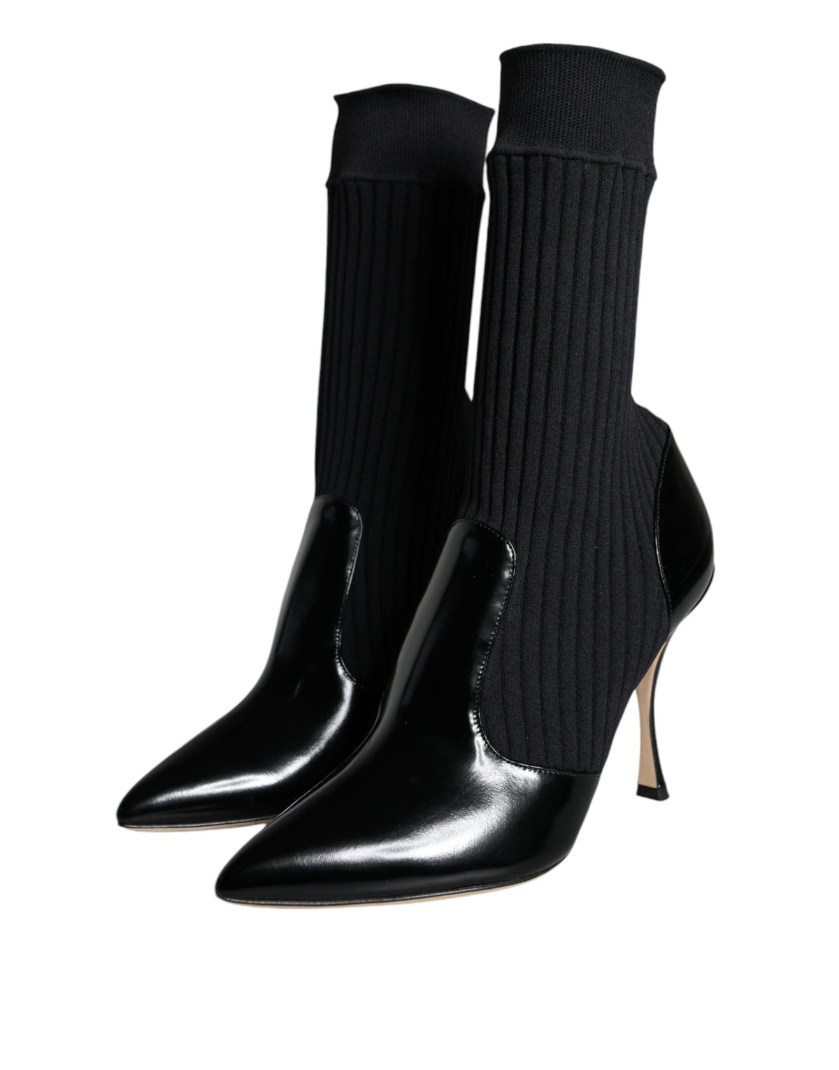 Dolce & Gabbana Black Stretch Stilettos Booties Socks Women's Shoes