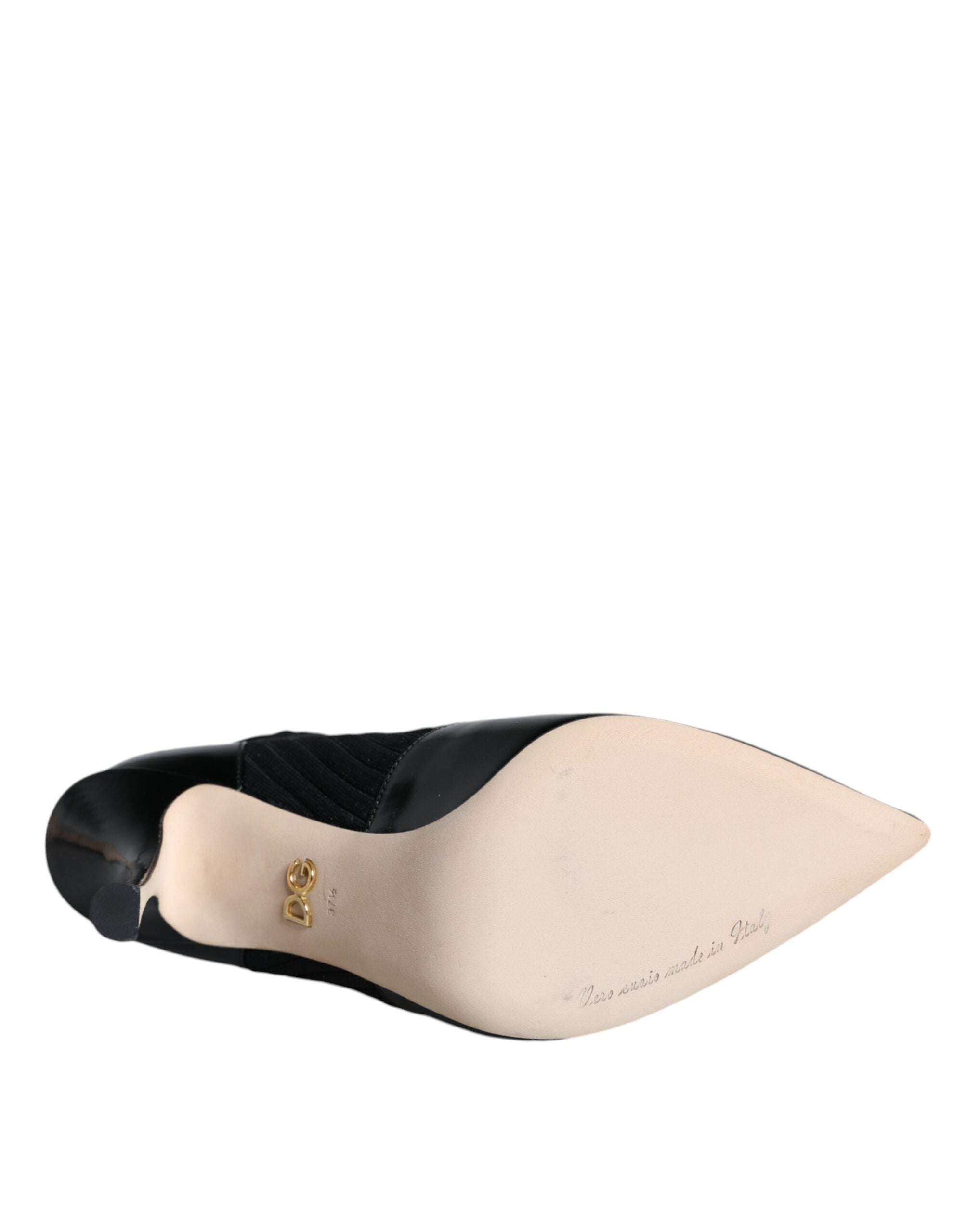 Dolce & Gabbana Black Stretch Stilettos Booties Socks Women's Shoes