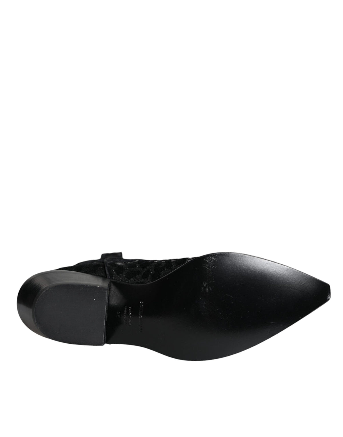 Dolce & Gabbana Black Gray Leopard Cowboy Boots Women's Shoes
