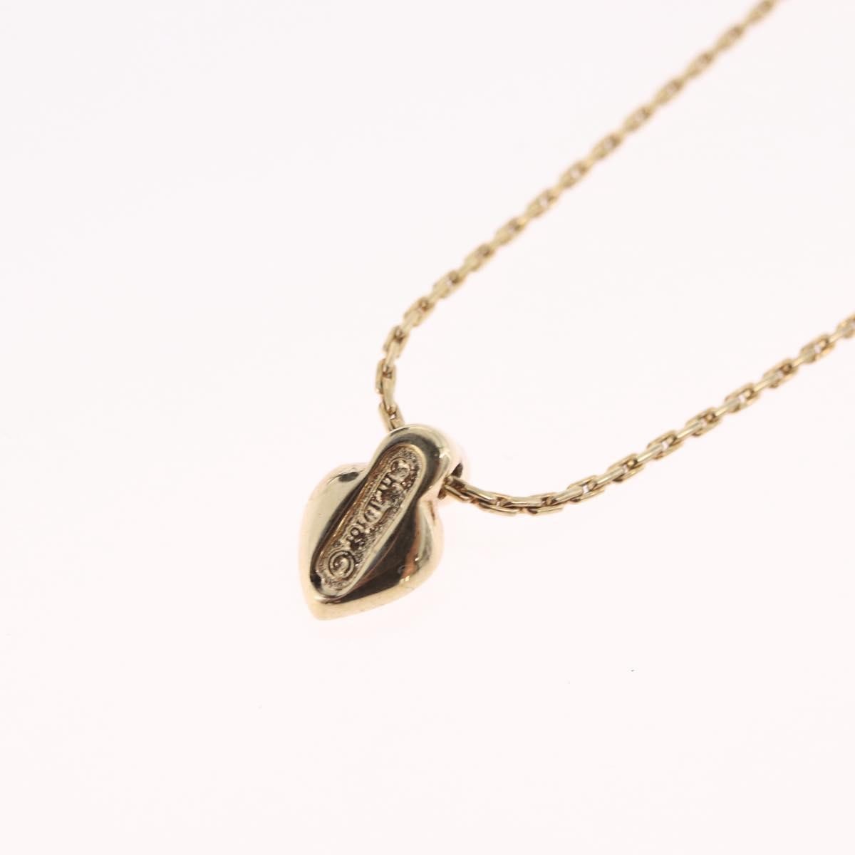 Christian Dior Logo Heart Pendant Metal Gold Metal Necklace Jewelry (Pre-Owned)