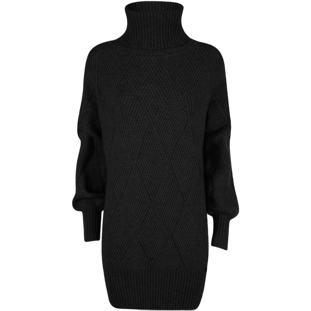 Yes Zee Black Acrylic Women's Dress