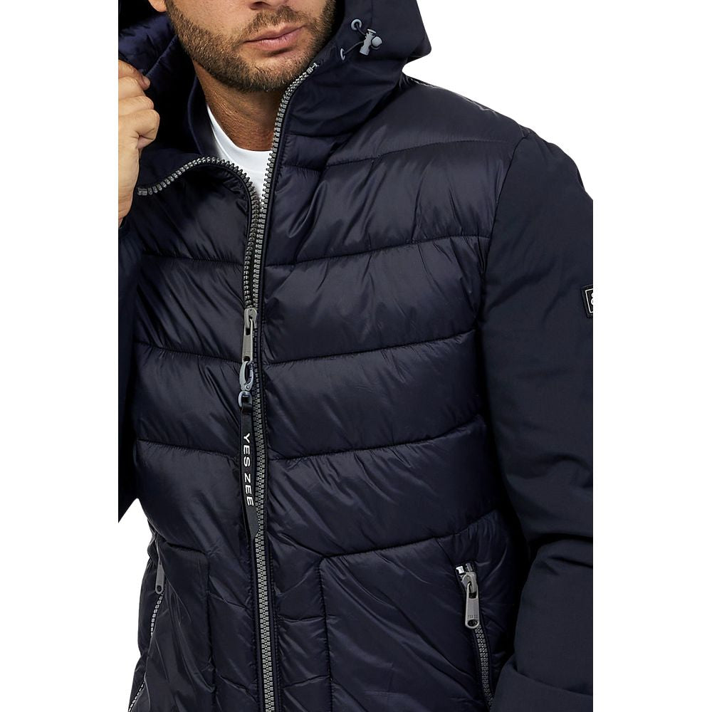 Yes Zee Blue Nylon Men's Jacket