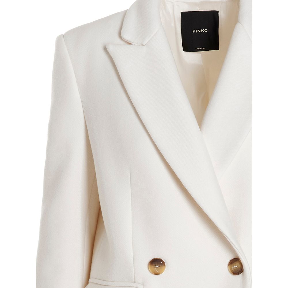 PINKO White Wool Jackets & Women's Coat