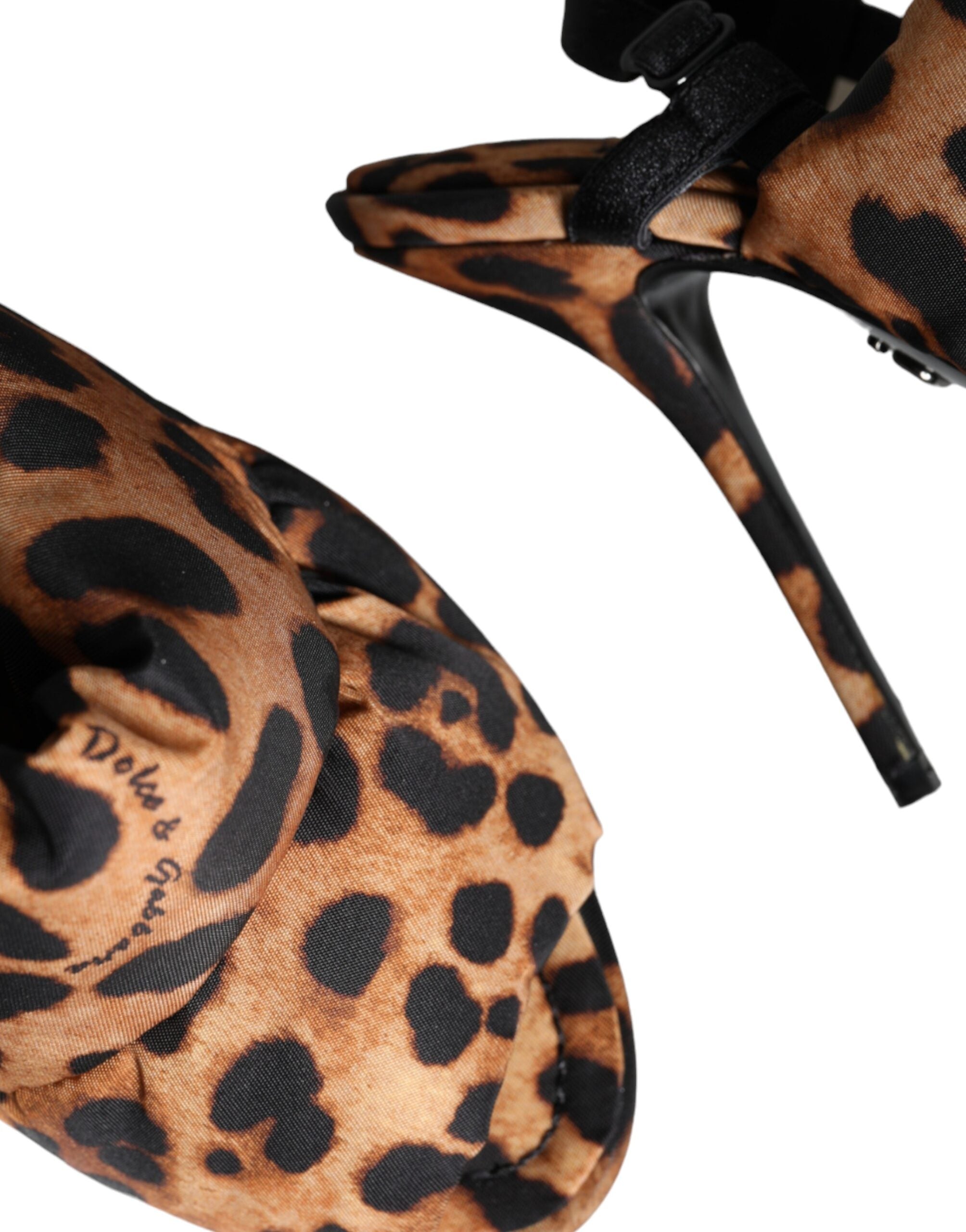 Dolce & Gabbana Brown Leopard Keira Slingback Sandals Women's Shoes