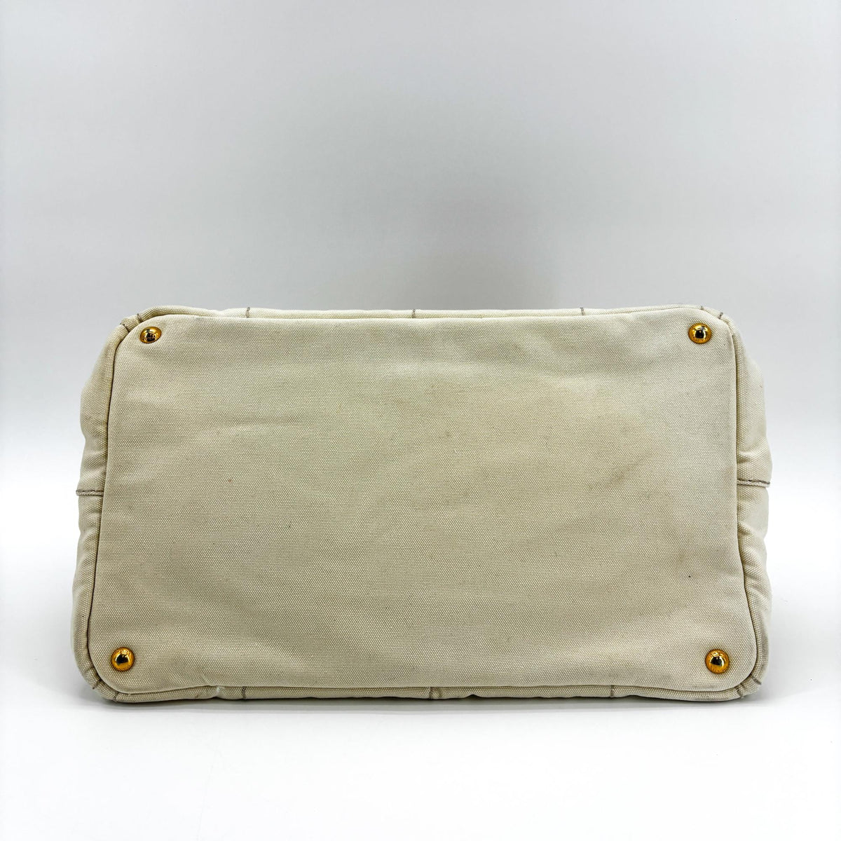 Prada Canapa Canvas Beige Canvas Tote Bag Bag (Pre-Owned)